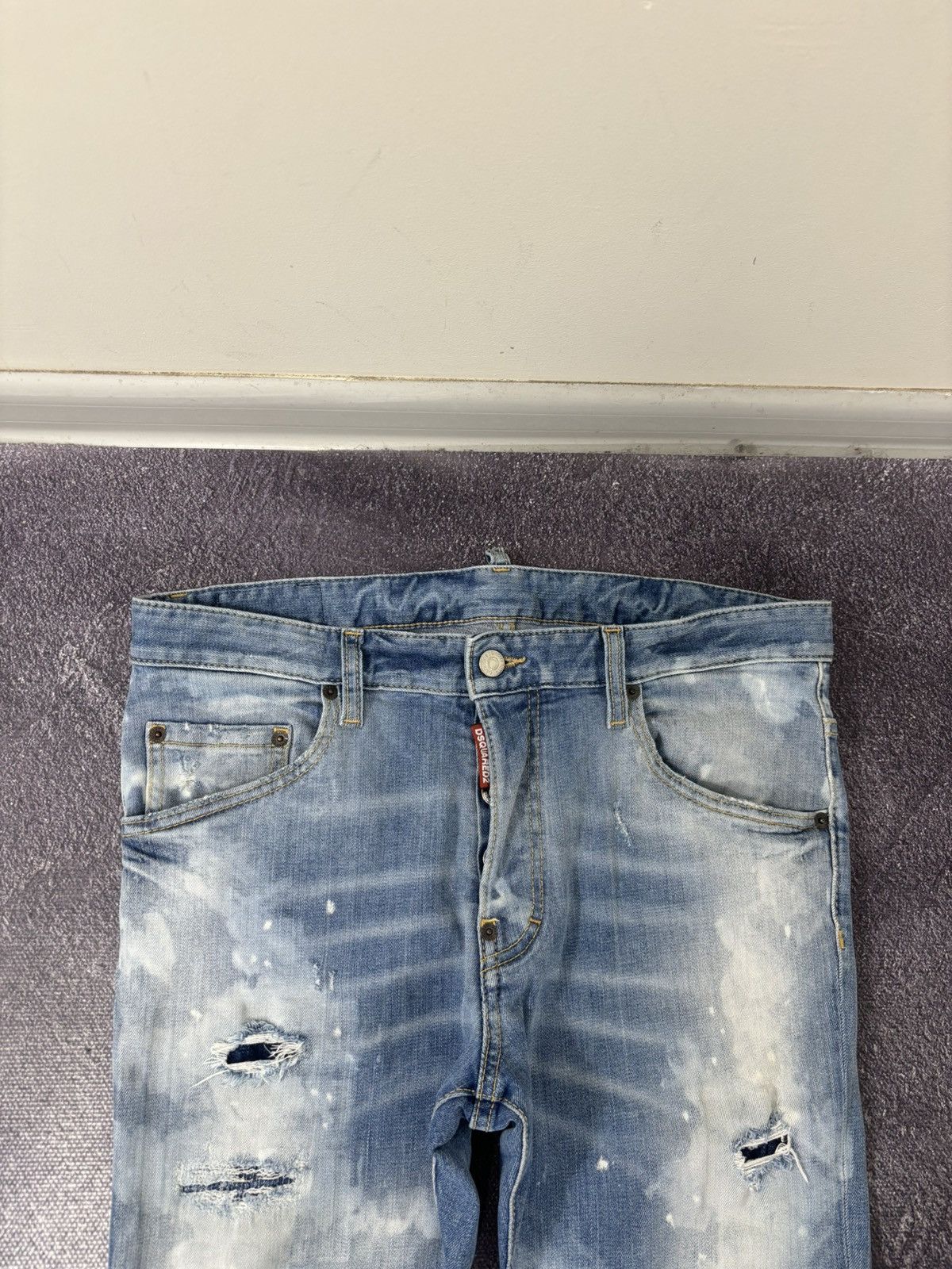 Dsquared2 Dsquared2 Light Blue Ripped Skinny Distressed Denim Jeans Size US 34 / EU 50 - 7 Thumbnail