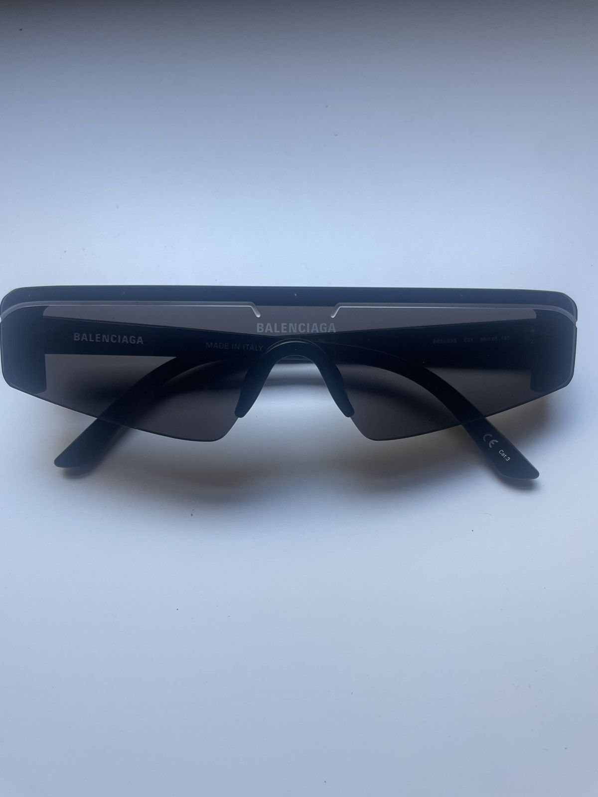 Balenciaga Black Nylon Blade Rectangle Sunglasses | Grailed