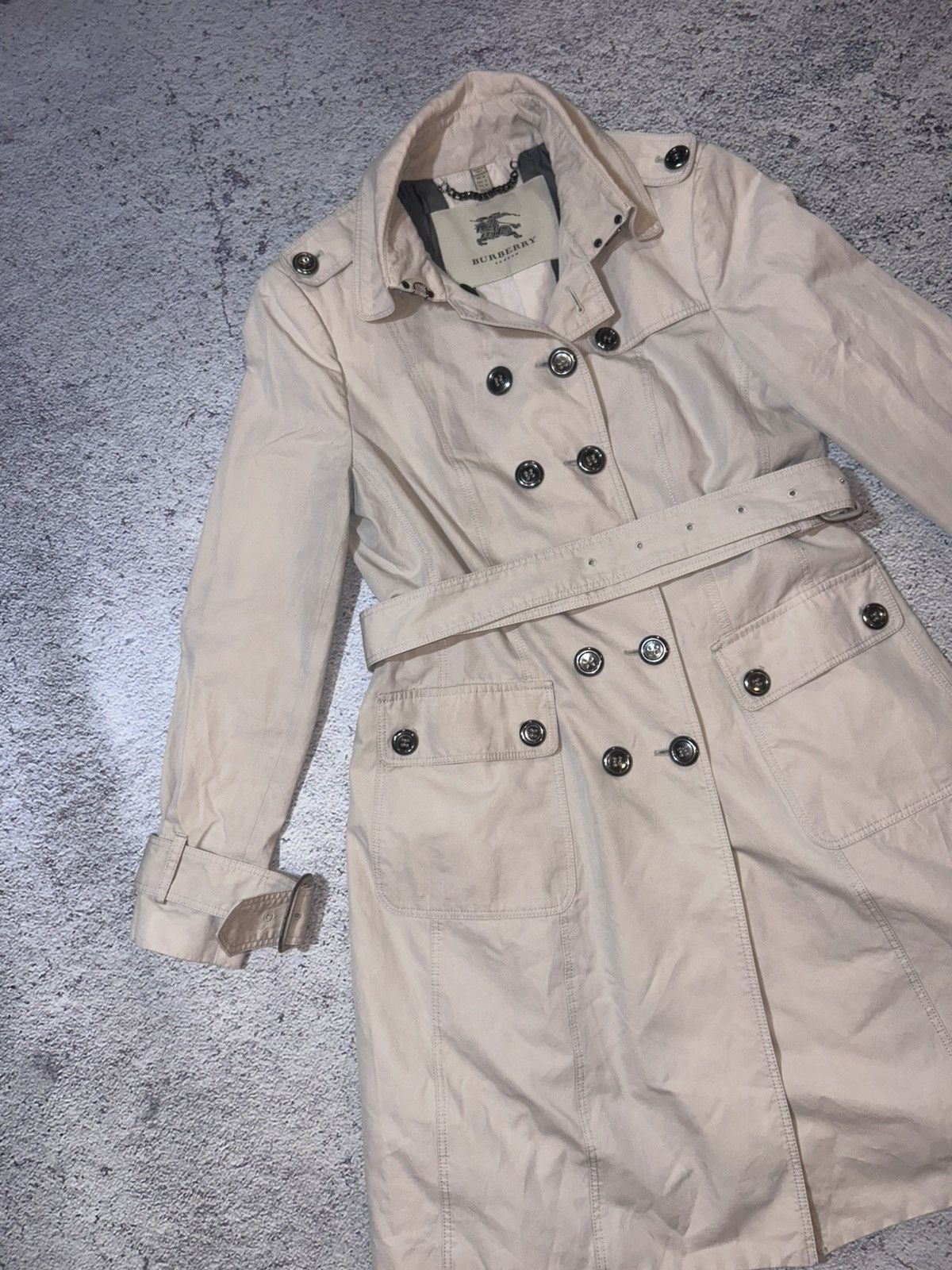 Burberry Burberry London Beige Belted Trench Coat – Made in Italy Size L / US 10 / IT 46 - 4 Thumbnail