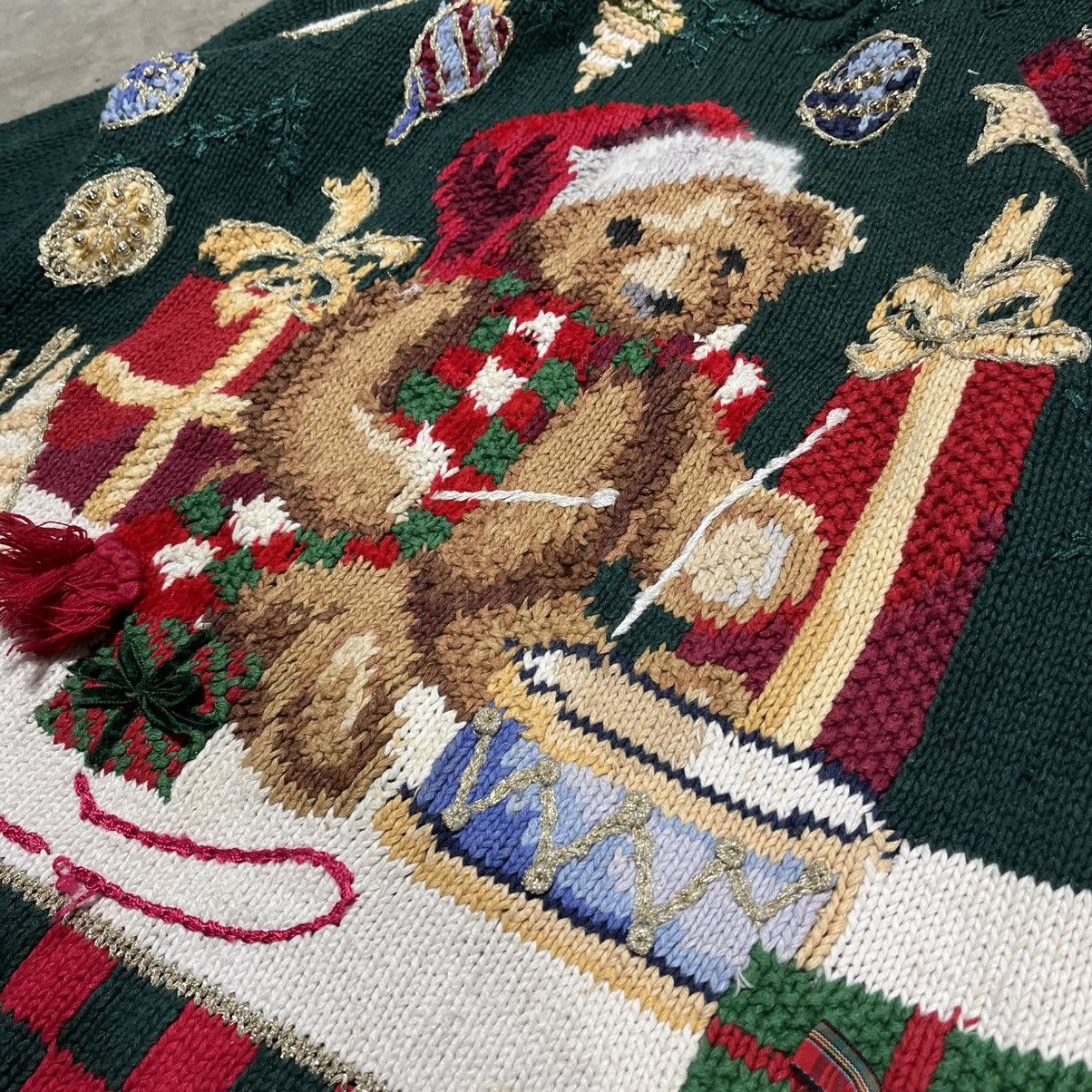 Holiday Brand × Japanese Brand × Vintage Vintage "Drum Bear" Ugly Christmas Knit Sweater Mens Medium Size US M / EU 48-50 / 2 - 4 Thumbnail