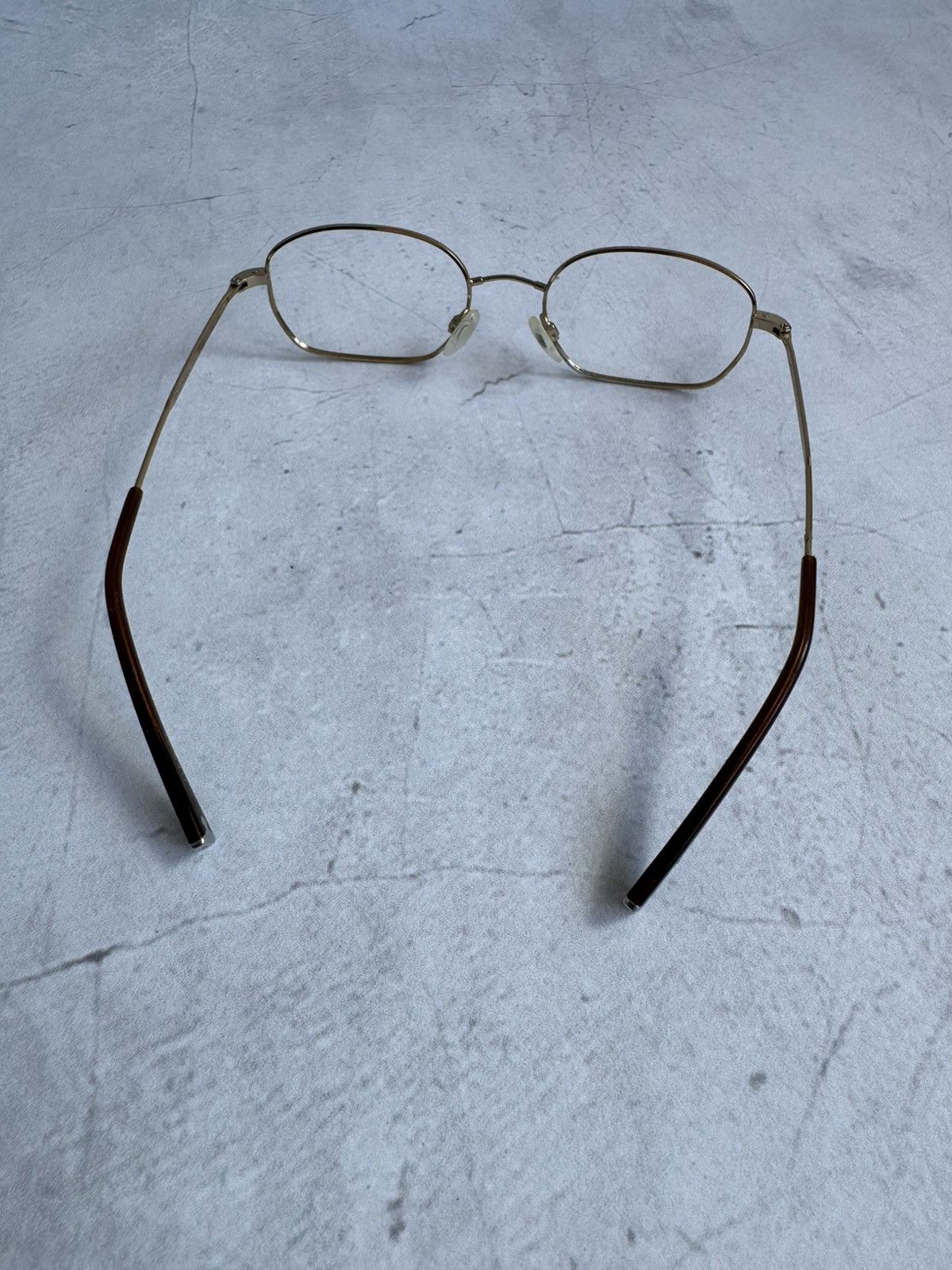 Vintage Flexon Eyeglasses Frame Oval Gold Titanium Metal Size ONE SIZE - 9 Thumbnail