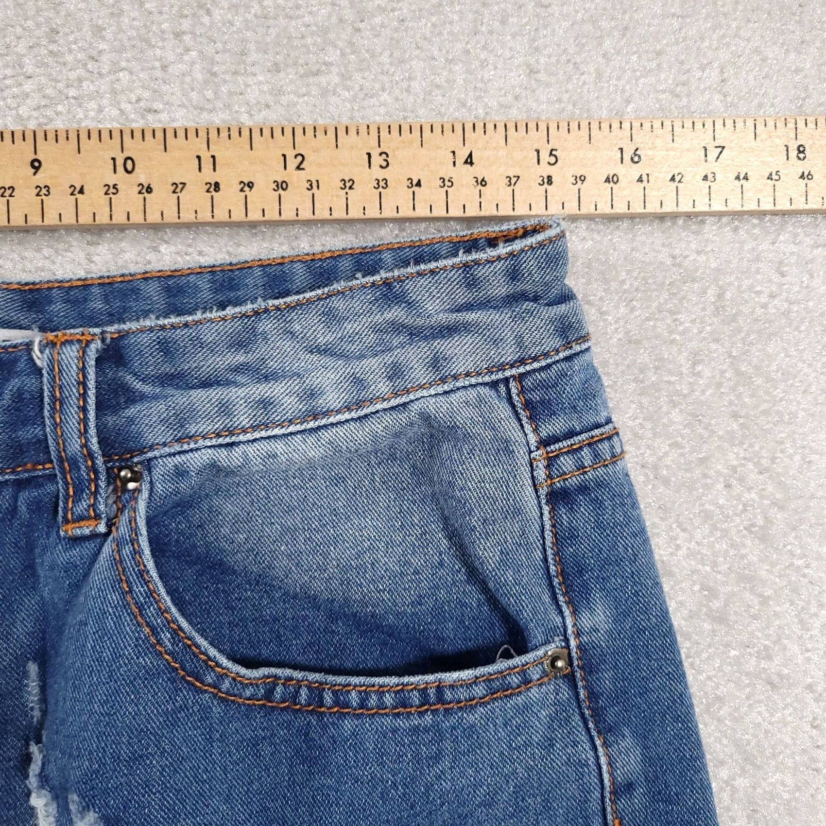 Denime American Bazi Jeans Womens Adult L 32x28.5 Blue Denim Distressed Ripped Tapered Jeans Womens Size 36" / US 14 / IT 50 - 4 Thumbnail
