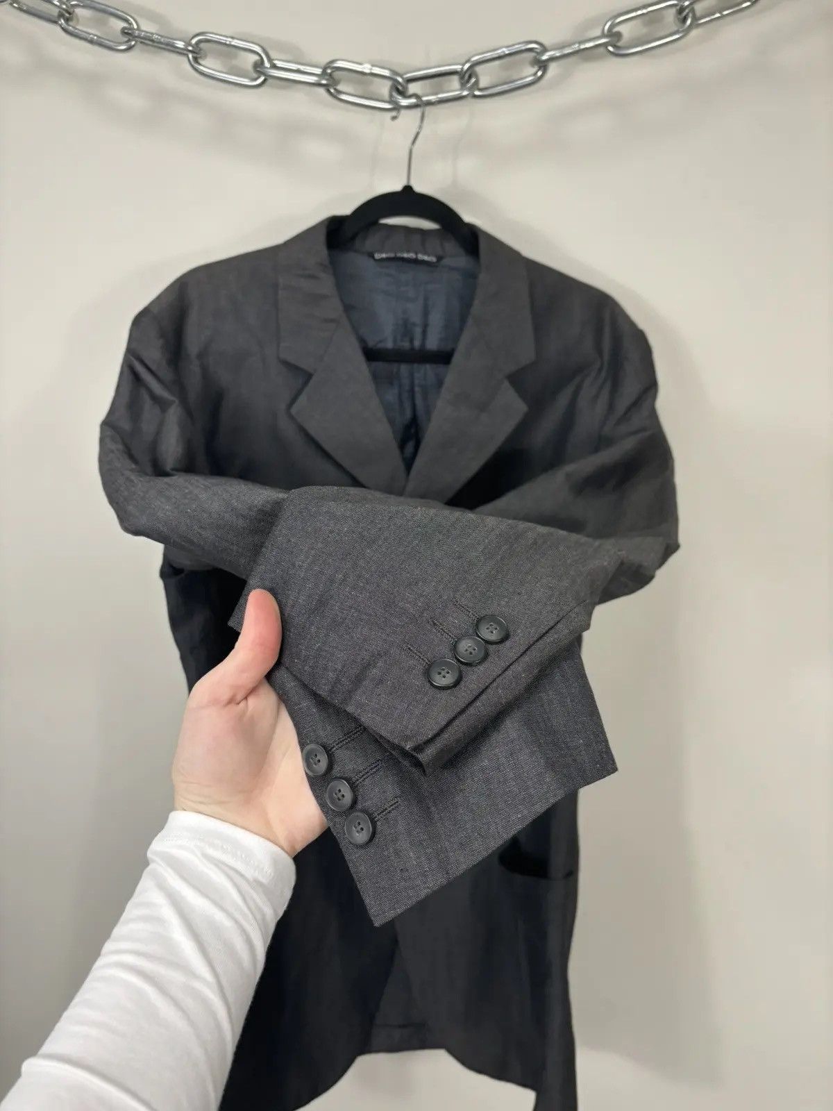 Dolce & Gabbana × Vintage Vintage Dolce & Gabanna Men's Rare Linen Wool Blazer Jacket Size 44R - 7 Thumbnail
