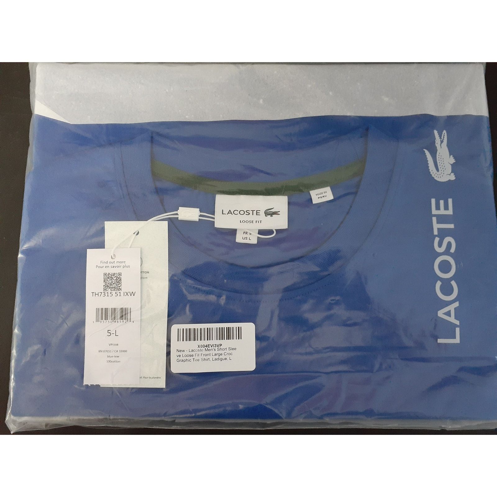 Lacoste Lacoste Men's Loose Fit Large Croc Graphic T-Shirt Gelato L Size US L / EU 52-54 / 3 - 2 Thumbnail