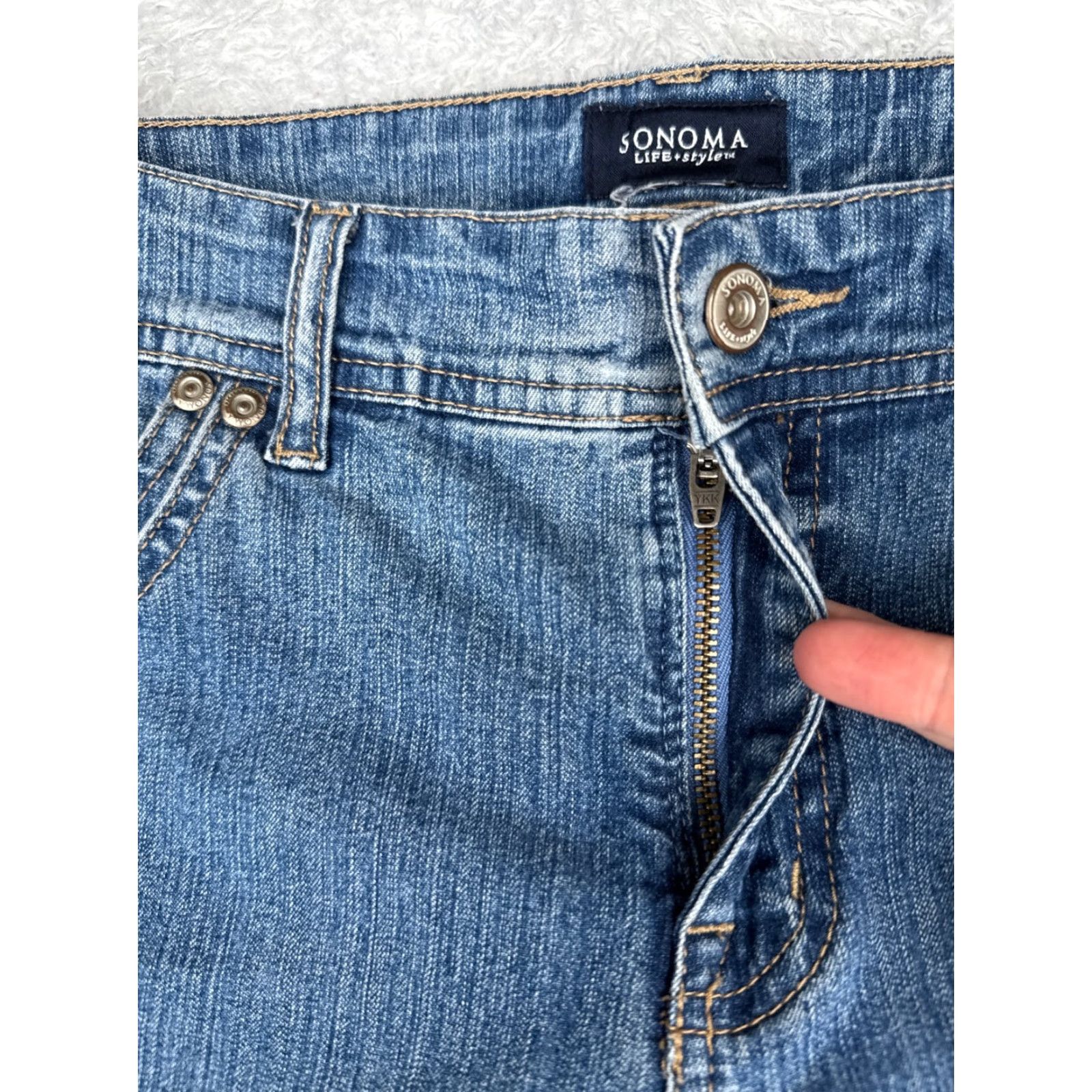 Denime Sonoma Jeans Womens 8 Blue Denim Capri Mid Rise Cotton 30x20 LIFE+Style Size 30" / US 8 / IT 44 - 5 Thumbnail