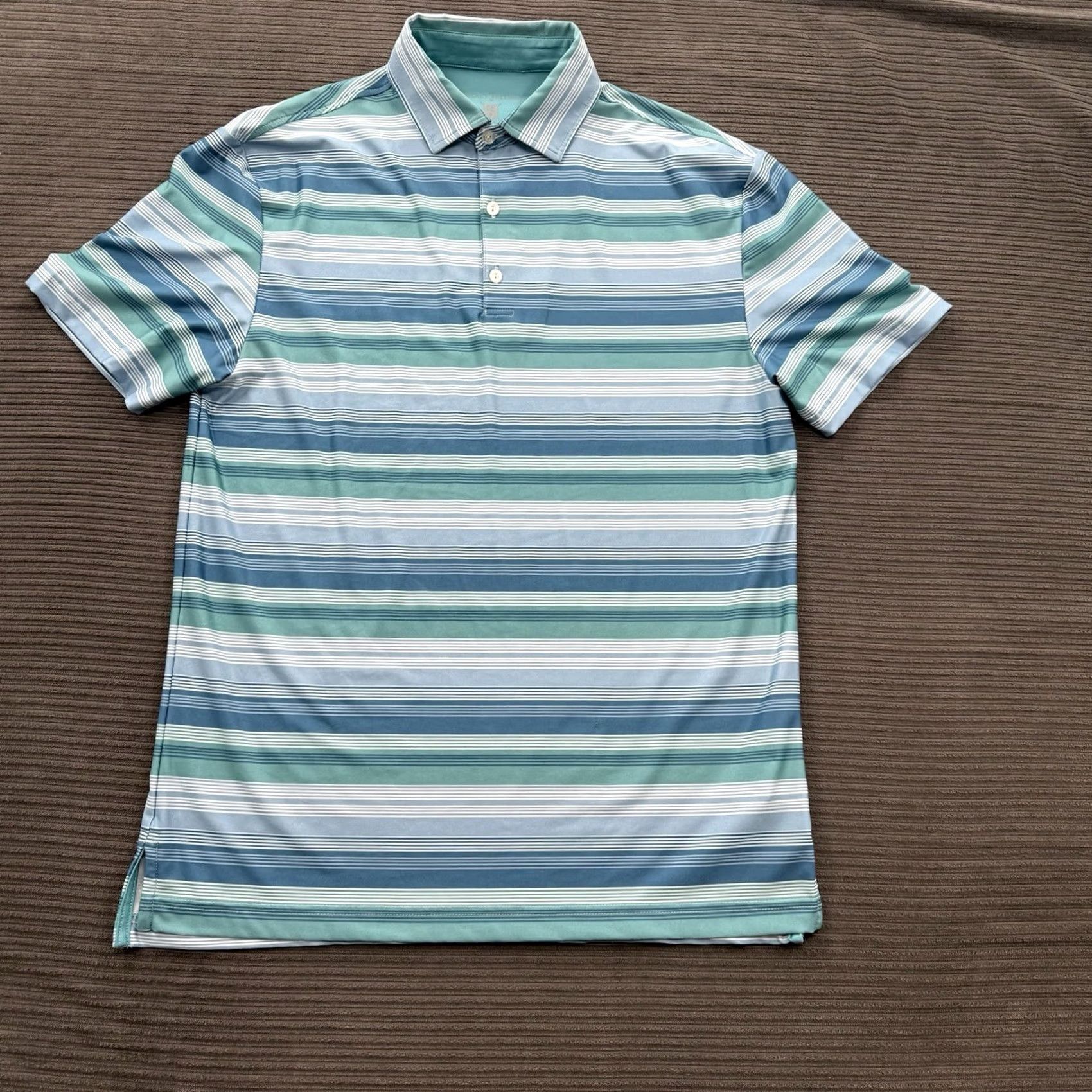 Vintage Hickey Freeman Polo Shirt Men Small Striped Polyester Golf Performance Size US S / EU 44-46 / 1 - 2 Thumbnail