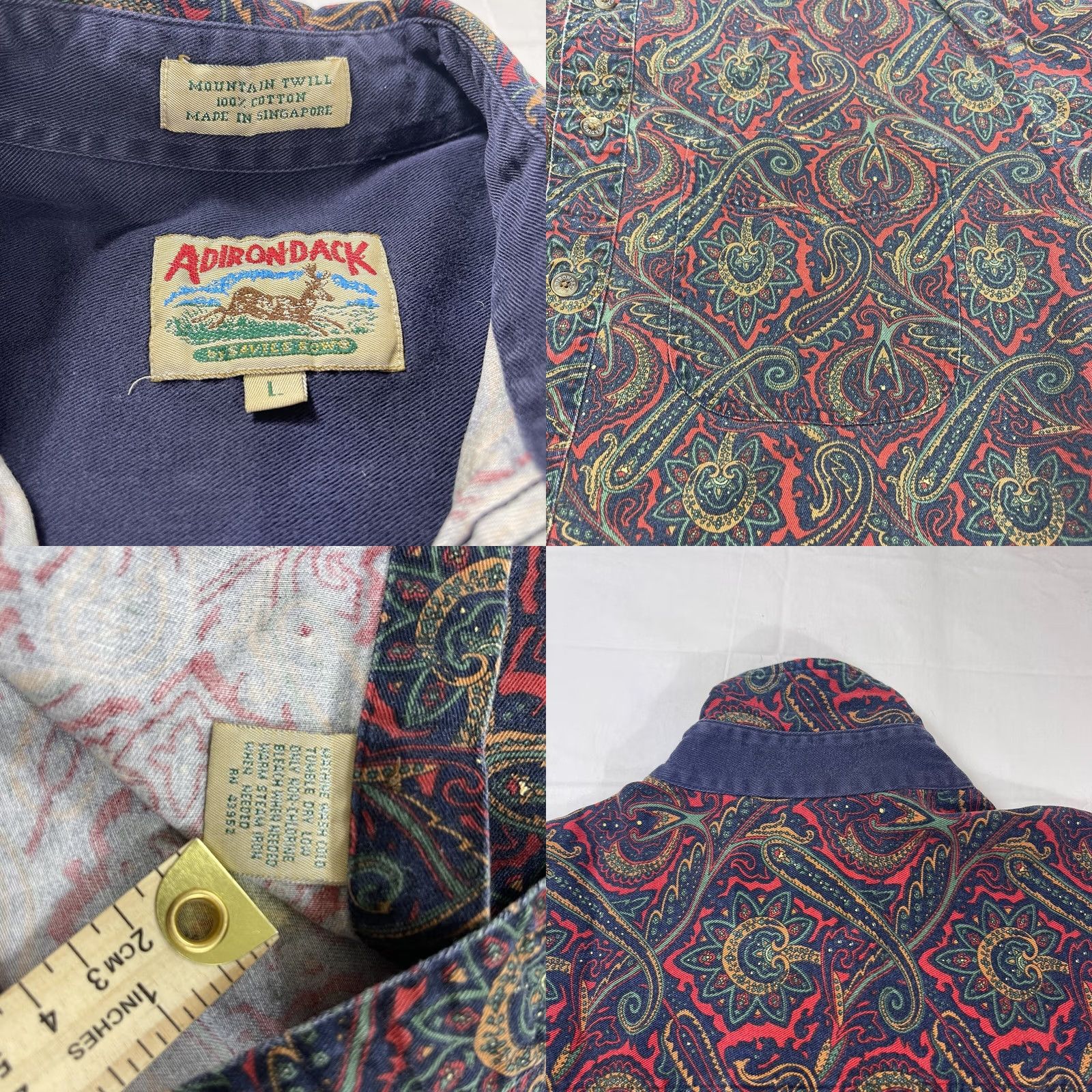 Vintage VINTAGE Adirondack Savile Rowe Sz L Button Shirt Twill Long Sleeve Paisley NICE Size US L / EU 52-54 / 3 - 9 Thumbnail