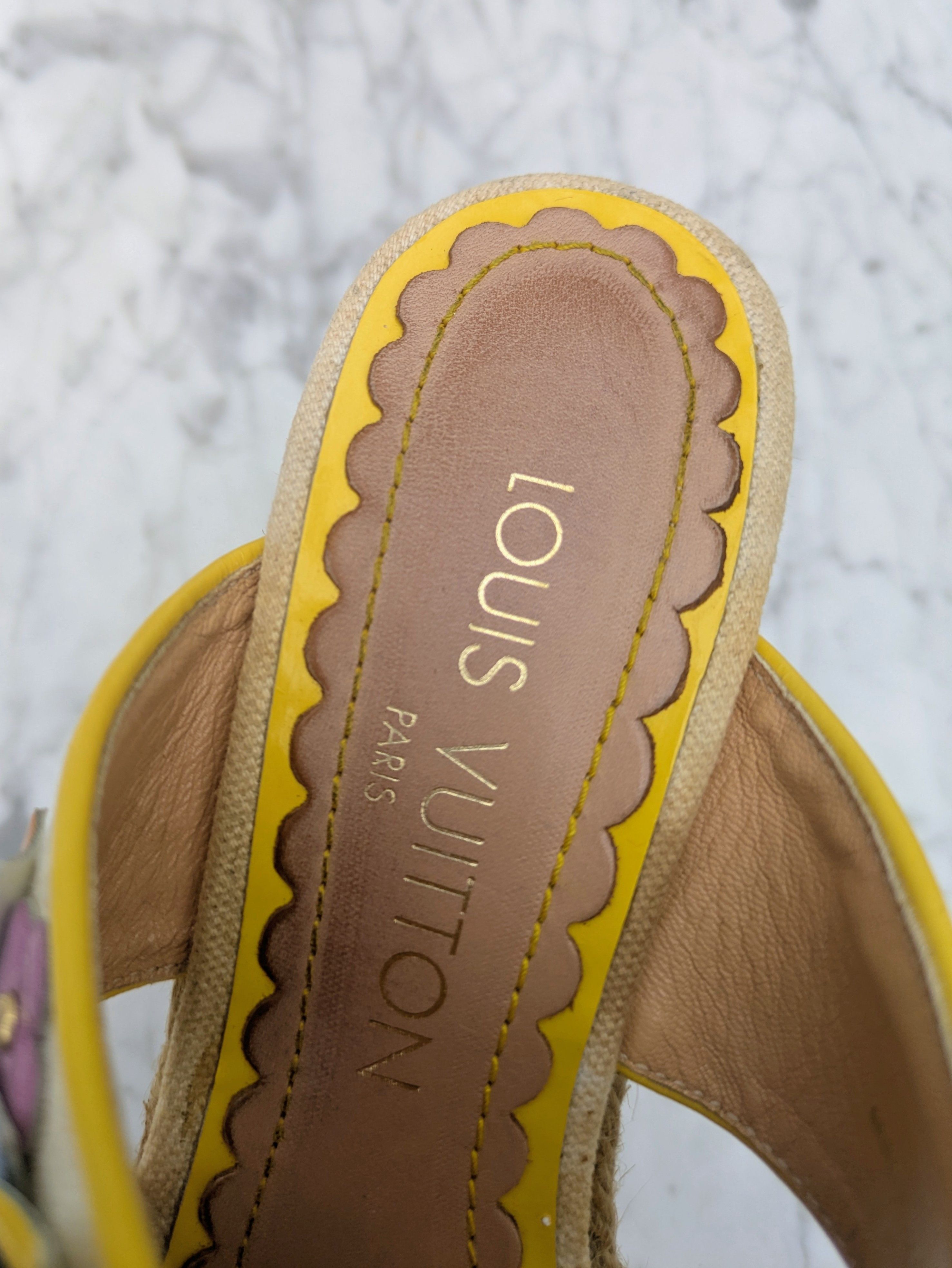 Louis Vuitton Louis Vuitton multicolour flower heeled espadrille sandals Size US 5.5 / IT 35.5 - 5 Thumbnail