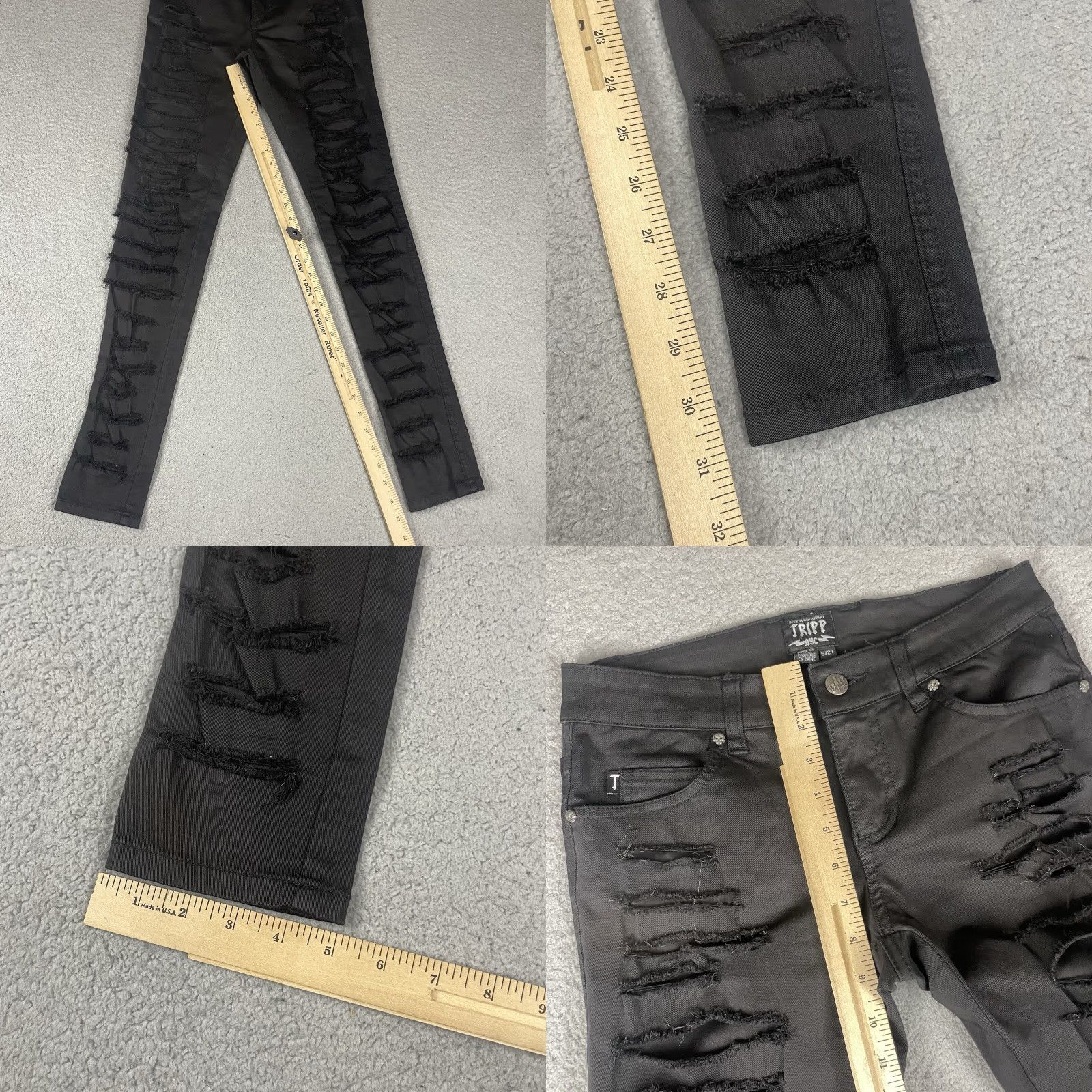 Tripp NYC TRIPP NYC ROCK GOTH PUNK Y2K Gothic Pants Women 5 Black Ankle Jeans Skinny Vintage No Size 27" / US 4 / IT 40 - 8 Thumbnail
