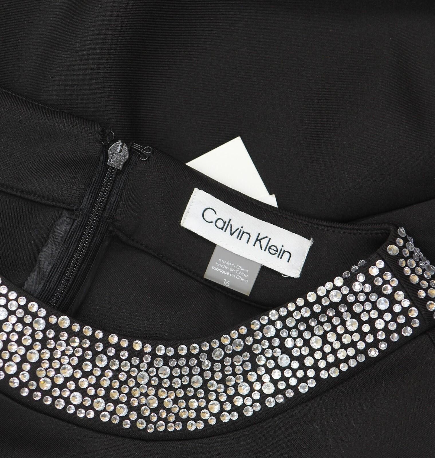 Calvin Klein Nwt Calvin Klein Embellished A Line Dress Cd4m2ea5 Black 16 Size XXL / US 16-18 / IT 52-54 - 4 Thumbnail