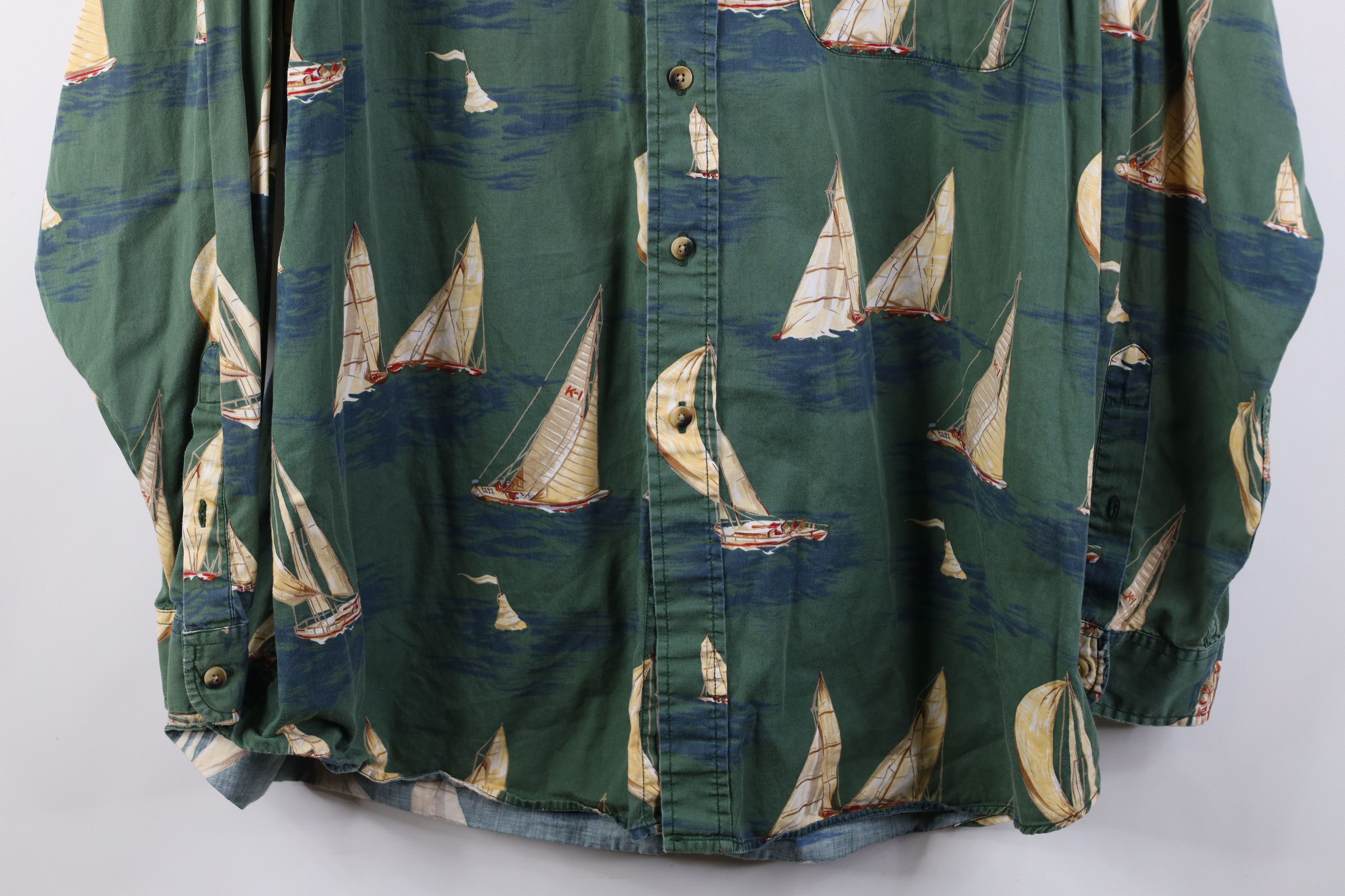 Nautica Vintage 90s Nautica All Over Print Button Down Shirt Size US XL / EU 56 / 4 - 3 Thumbnail