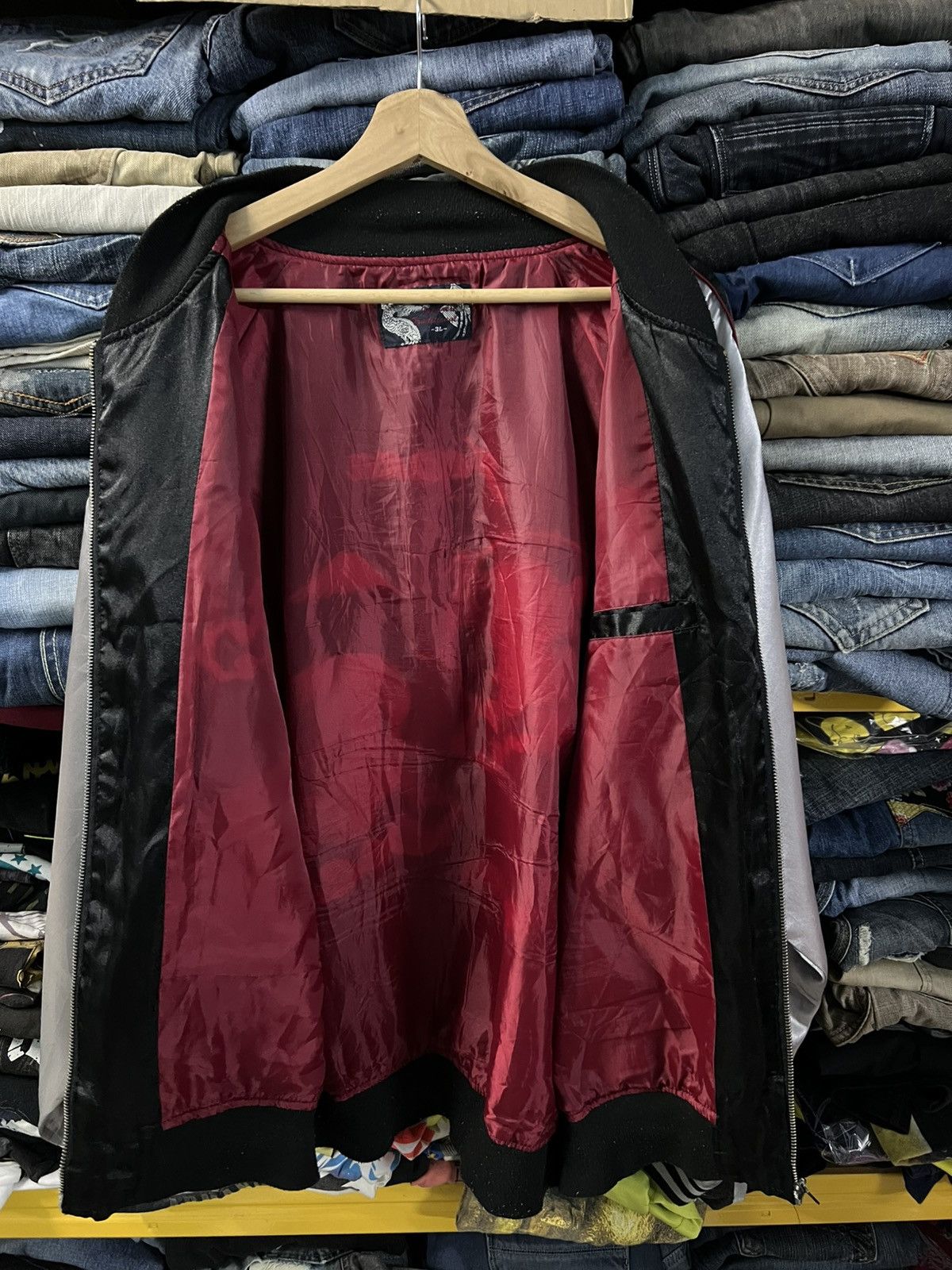 Japanese Brand VINTAGE 90S SUKAJAN SOUVENIL YOKOSUKA EMBROIDERY JACKET Size US L / EU 52-54 / 3 - 12 Thumbnail