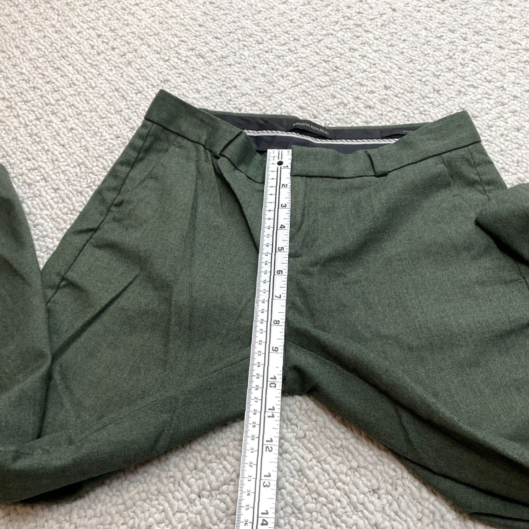 Banana Republic VINTAGE Banana Republic Avery Dress Pants Womens 31x26.5 Green Straight Slacks Ankle Size 31" - 4 Thumbnail