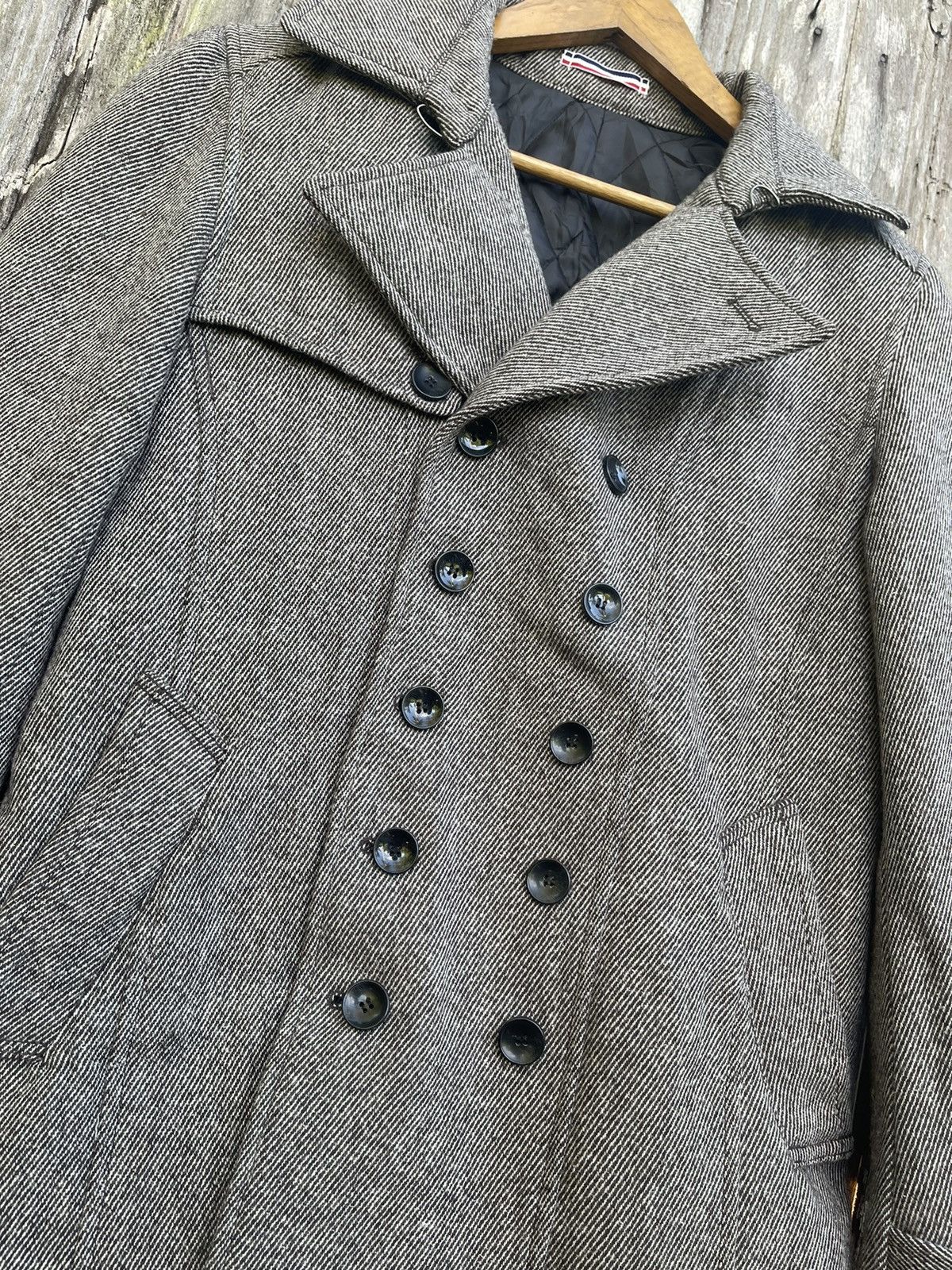 Michel Klein Klein Plus Homme Wool Peacoat - Herringbone Grey - Size 48 Size US M / EU 48-50 / 2 - 3 Thumbnail