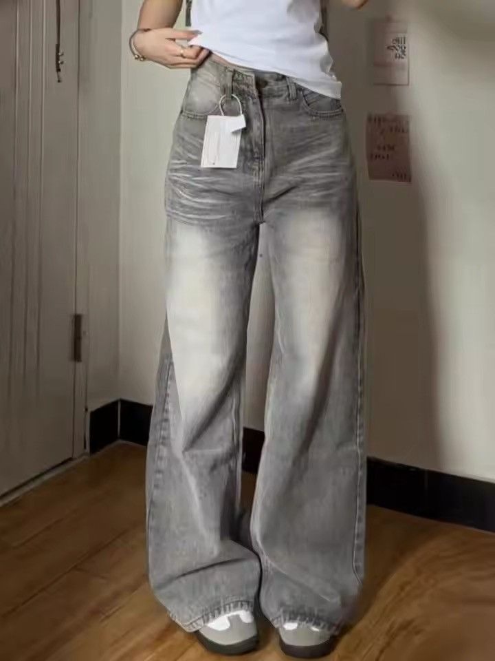Jean Vintage Baggy Grey Denim Size 30" / US 8 / IT 44 - 1 Thumbnail