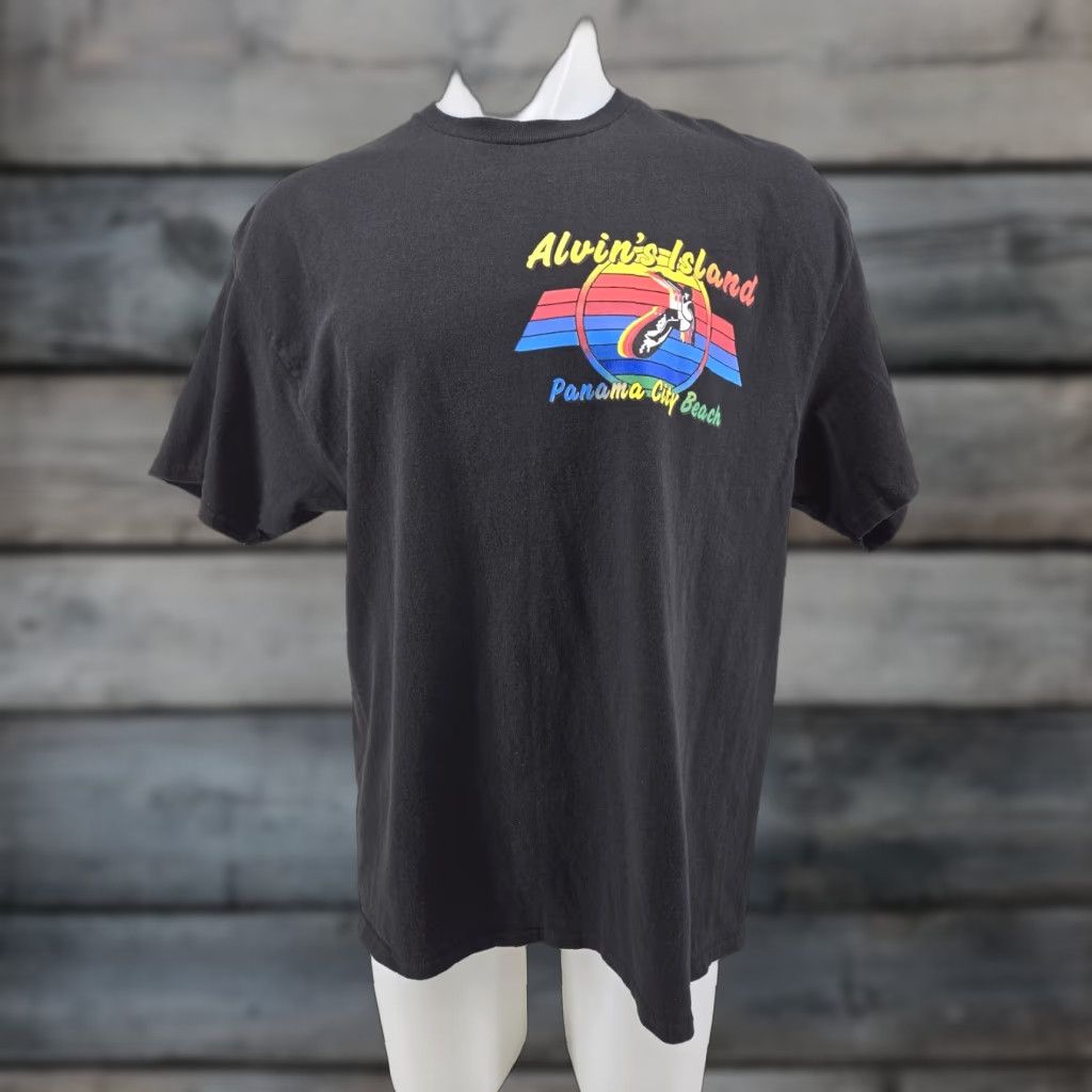 Delta Delta Alvin's Island Panama City Beach Surfer T Shirt 2XL Black Men Short Sleeve Cotton Round Neck Graphic Print T-Shirt Size US XXL / EU 58 / 5 - 1 Thumbnail