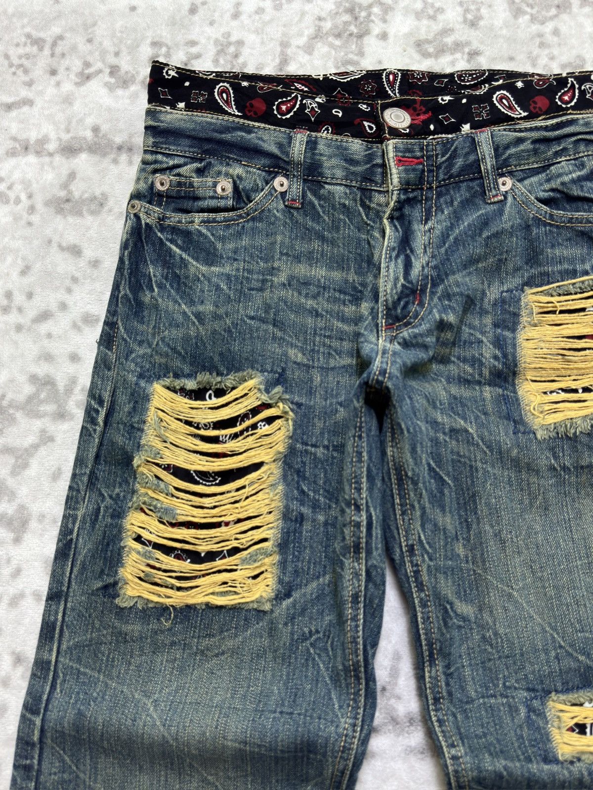 Hysteric Glamour Vintage Pretty Green Design Double Waist Distressed Denim Size US 30 / EU 46 - 4 Thumbnail