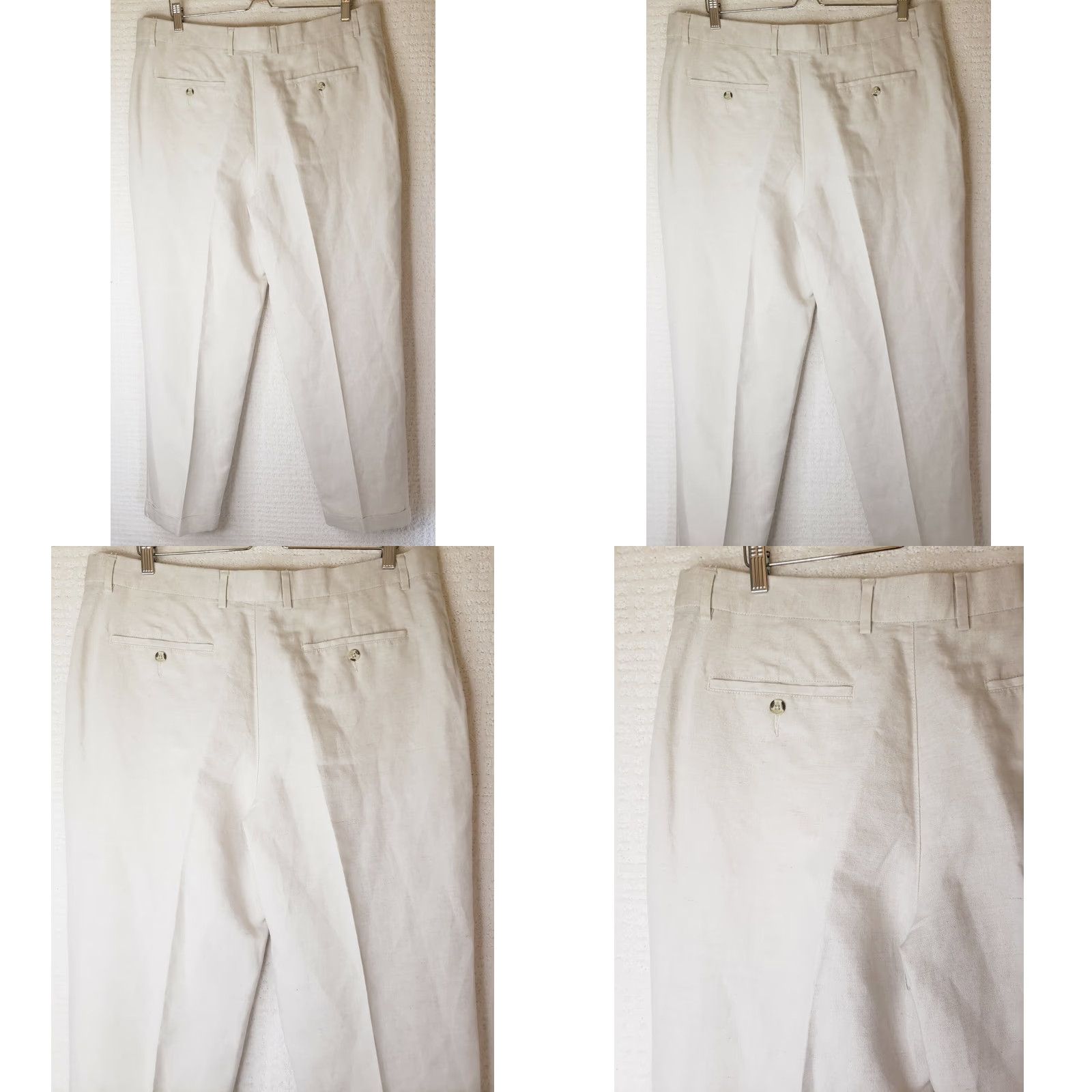Club Room Club Room Linen Blend Pants 38W x 30L Beige Men Straight Leg Pleated Front Cuffed Regular Fit Business Casual Trousers Size US 38 / EU 54 - 8 Thumbnail