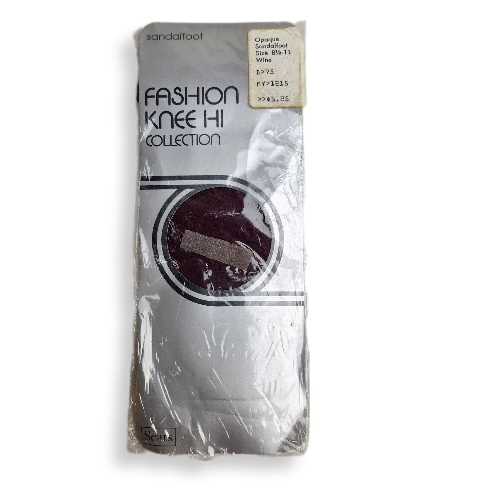 Sears Vintage Wine Knee Hi Trouser Socks Sandal Foot Sears 8.5-11 Size ONE SIZE - 1 Thumbnail