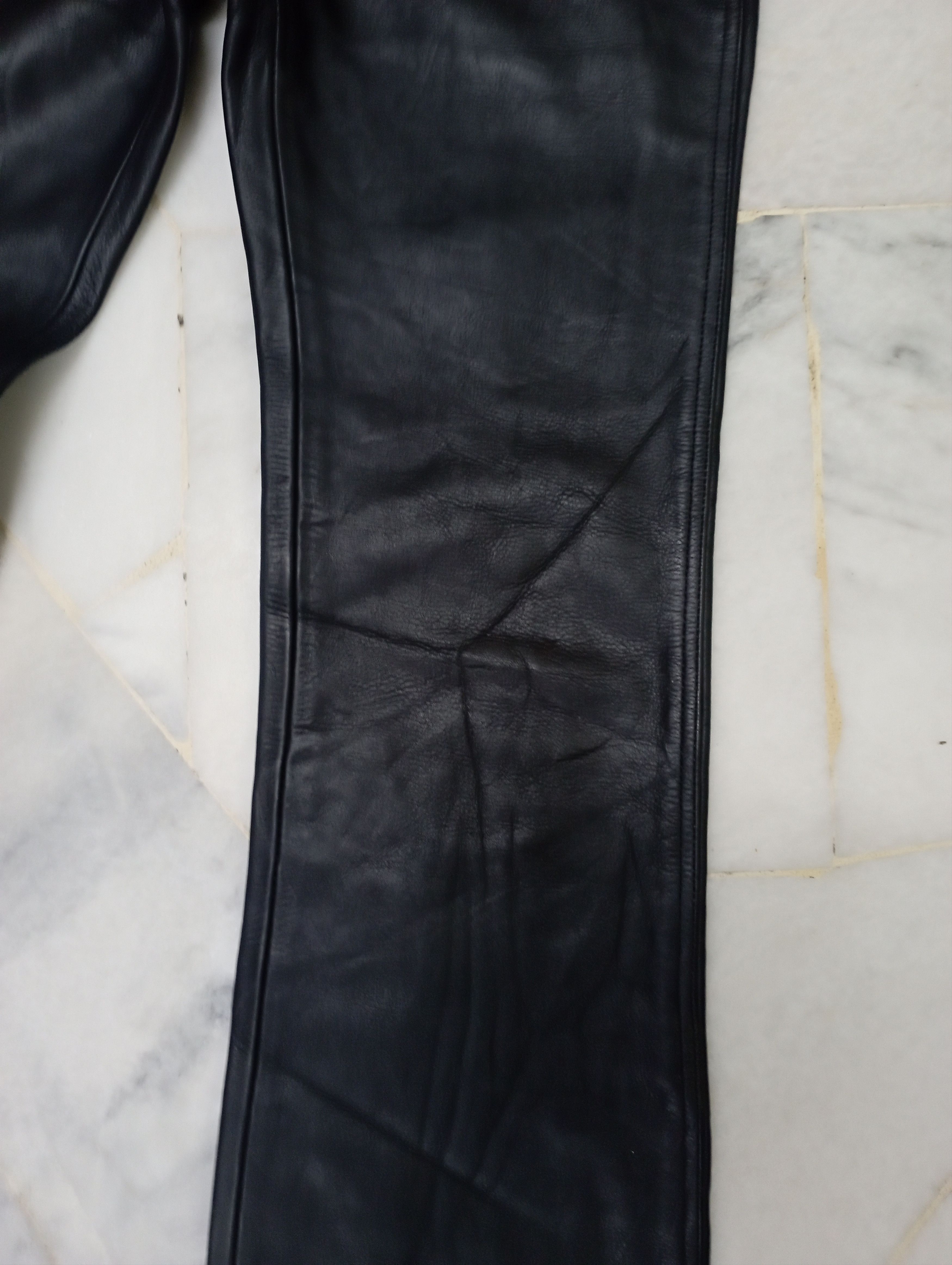 If Six Was Nine 2000s Japanese Archieve Cow Leather MET'Z Fl6 Flare Jeans Size US 28 / EU 44 - 4 Thumbnail