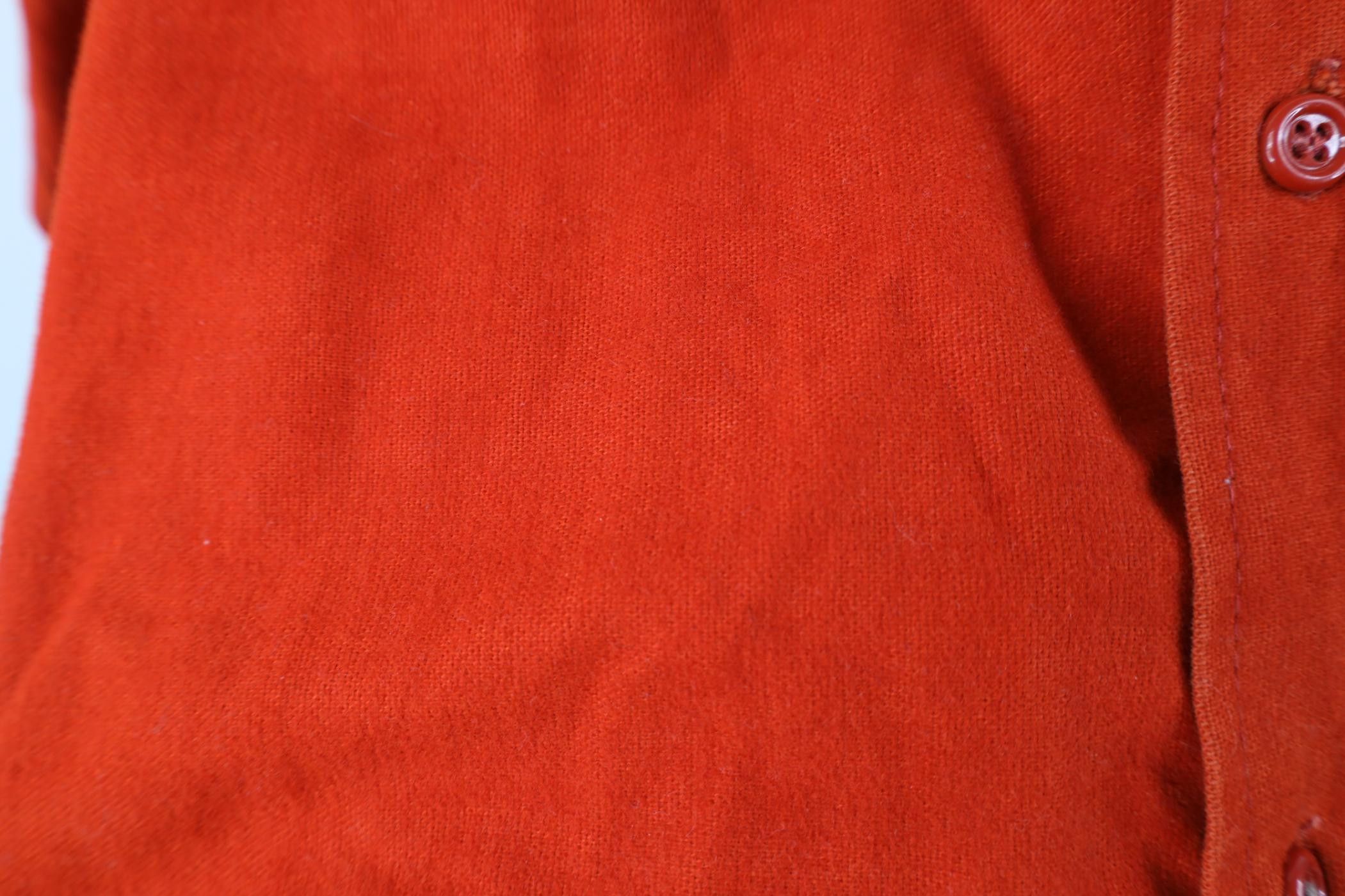 Vintage Vintage 70s Streetwear Chamois Cloth Button Shirt Orange USA Size US XL / EU 56 / 4 - 4 Thumbnail