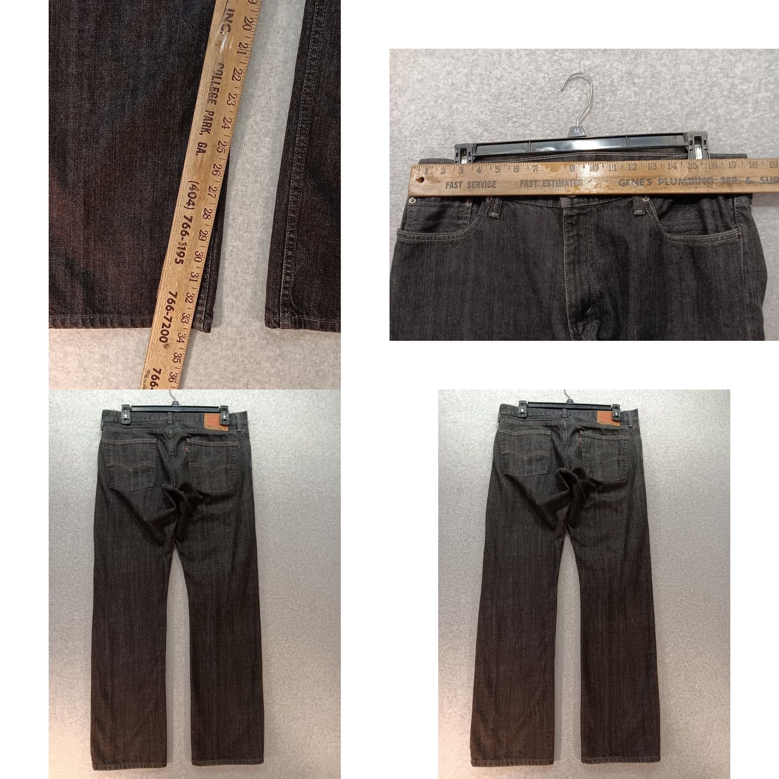 Levi's Levi's 514 Jeans Mens 36x34 Black Straight 5-Pocket Denim Cotton Wash Dark Logo USA Belt Loop GUC Size US 36 / EU 52 - 8 Thumbnail