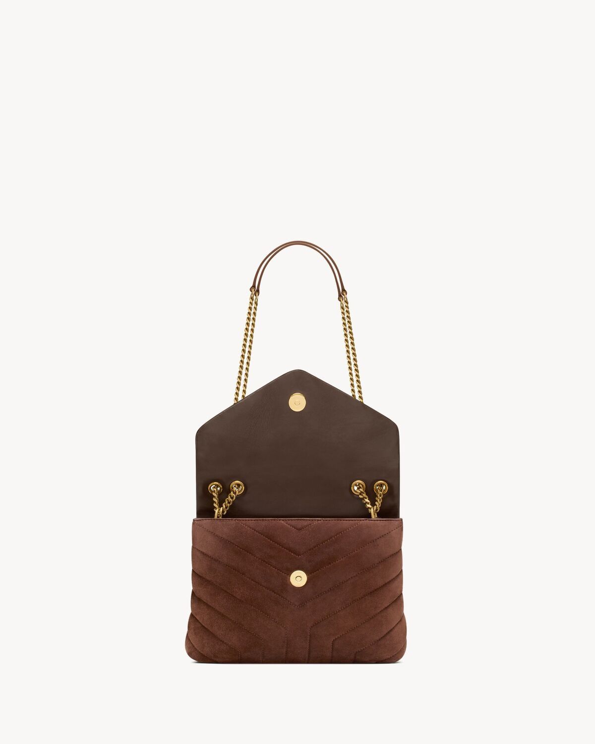 Saint Laurent Paris o1loc1c0225 Size: OS / Loulou Small Quilted Suede Bag Brown Size ONE SIZE - 5 Thumbnail
