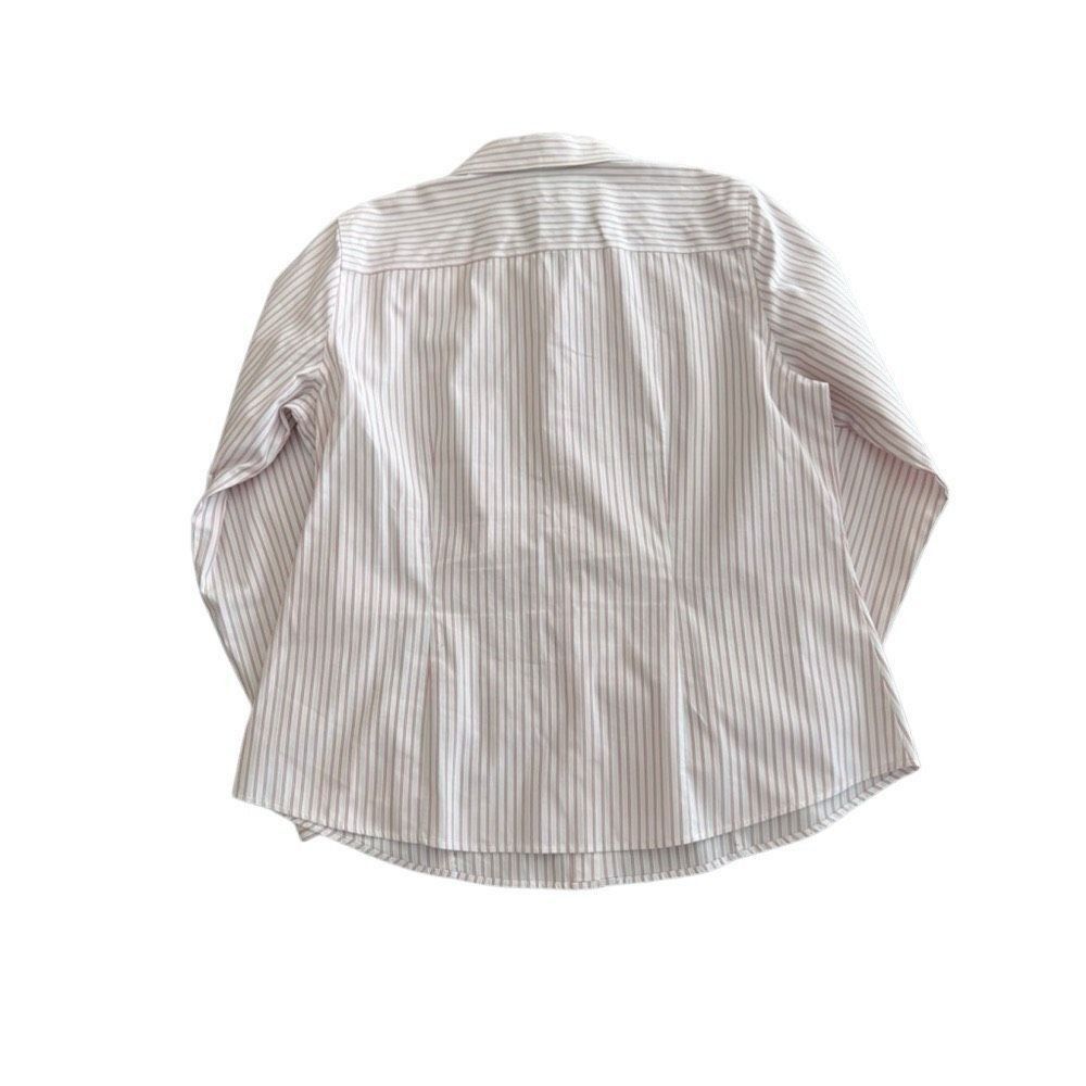 Robert Talbott Women's Talbots White & Pink Striped Button Down Shirt Size Size XL / US 12-14 / IT 48-50 - 6 Thumbnail