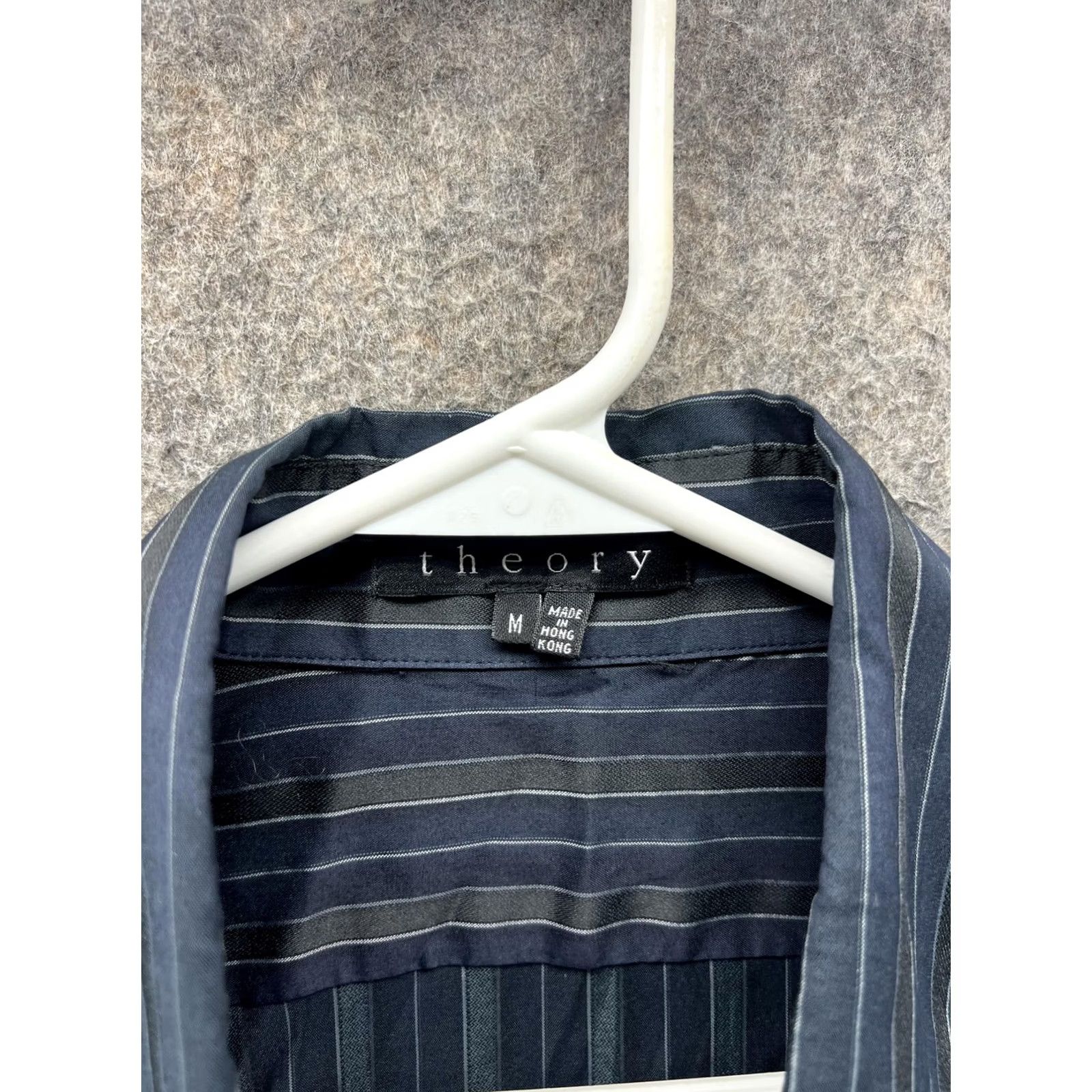 Theory Theory Dress Shirt Mens Medium Blue Pinstripe Long Sleeve Button Front Vintage Size 40R - 5 Thumbnail