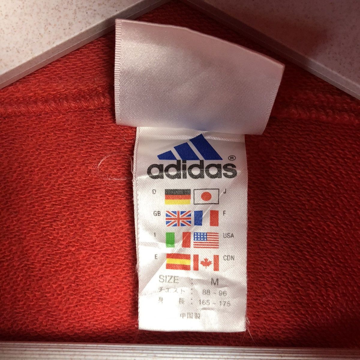 Adidas × Vintage Adidas Red Hoodie sweatshirt #A252 Size US M / EU 48-50 / 2 - 11 Thumbnail