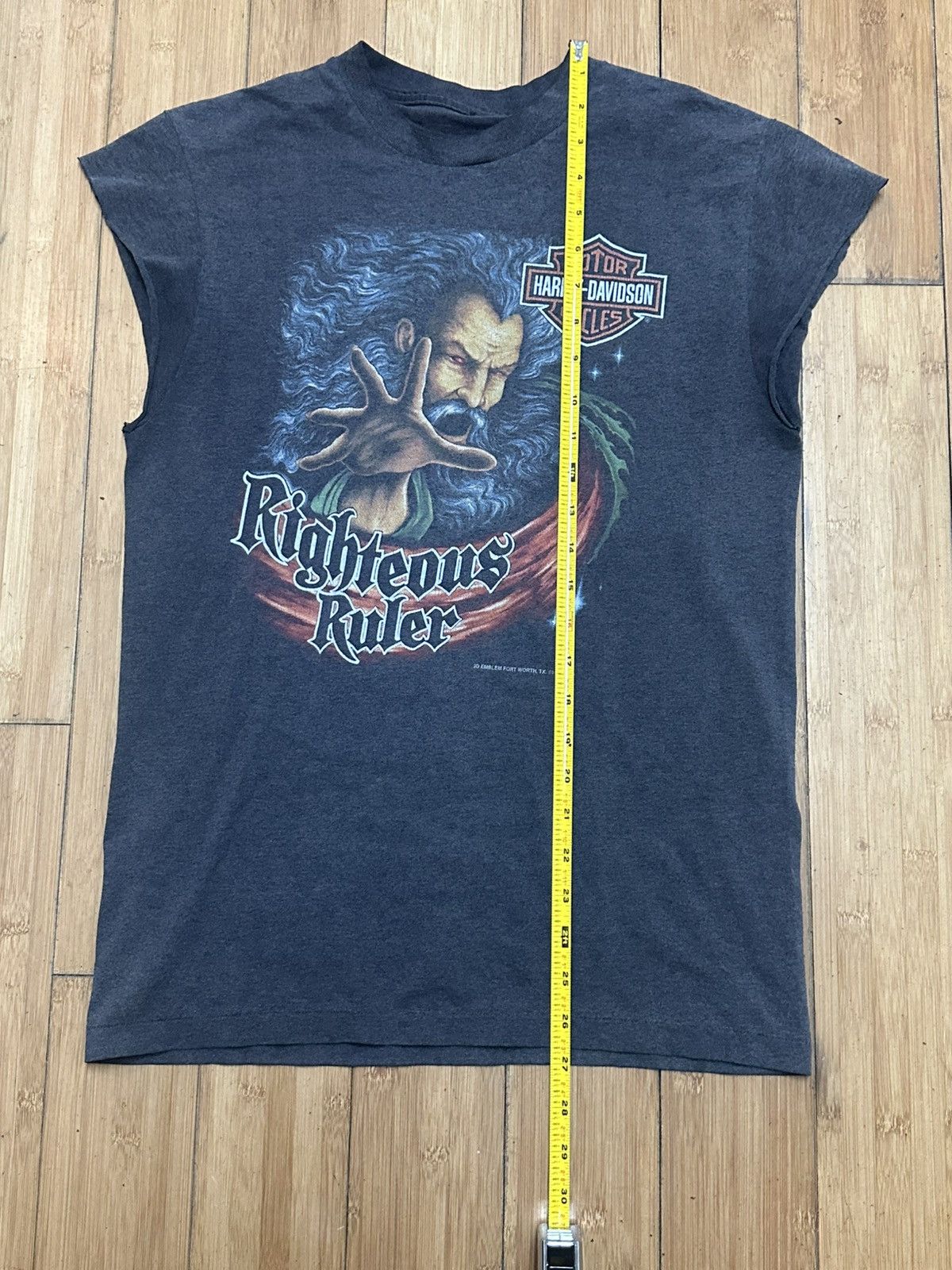 Harley Davidson × Vintage Vintage 3D Emblem Harley Davison Righteous Ruler T-Shirt VTG Size US M / EU 48-50 / 2 - 10 Thumbnail