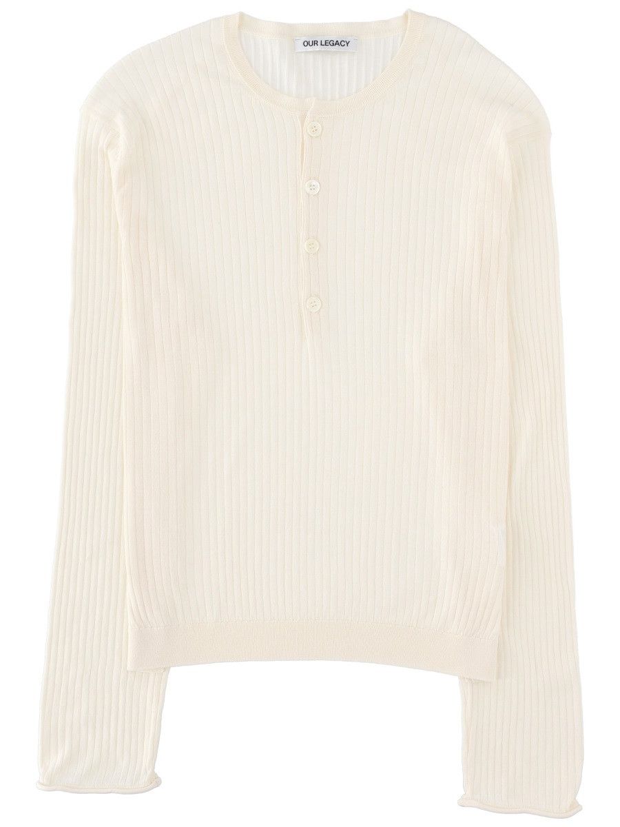 Our Legacy OUR LEGACY T-SHIRT "FINE HENLEY" - IVORY (IT 50) Size US L / EU 52-54 / 3 - 1 Thumbnail