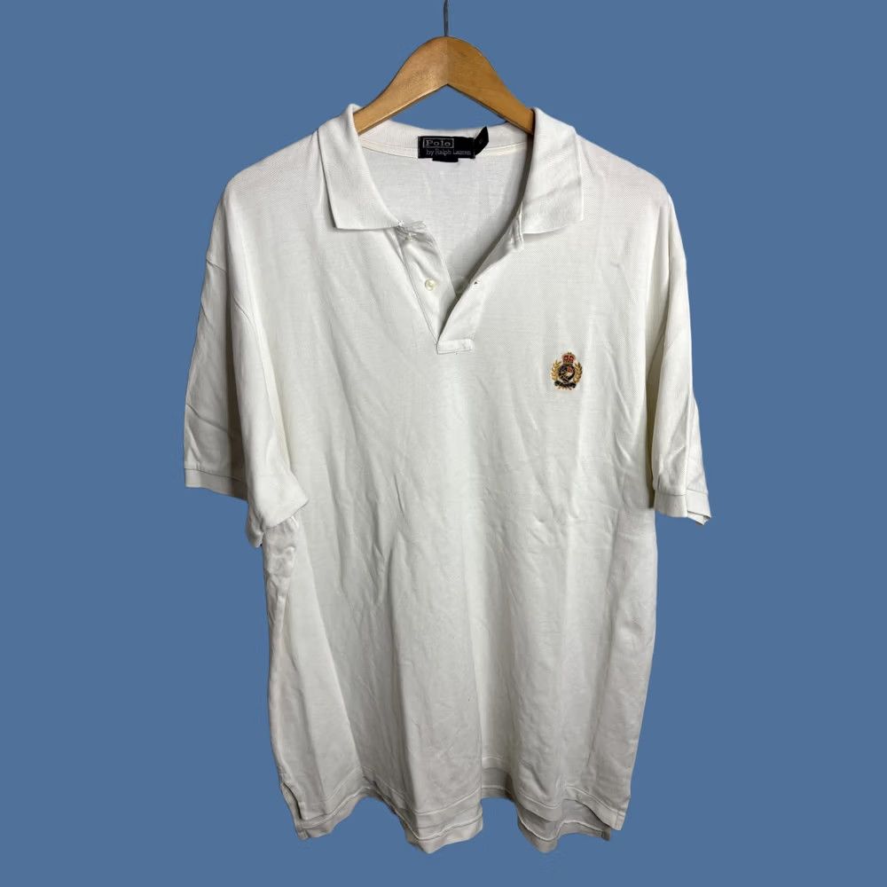 Polo Ralph Lauren Polo Ralph Lauren Polo Shirt Mens XL White Crest Logo 100% Cotton Casual Size US XL / EU 56 / 4 - 1 Thumbnail