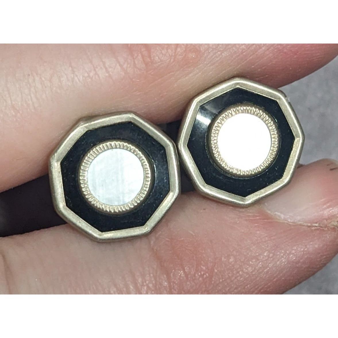 Other Vintage Mother Of Pearl Silver Tone Snap Cuff Links Size ONE SIZE - 6 Thumbnail