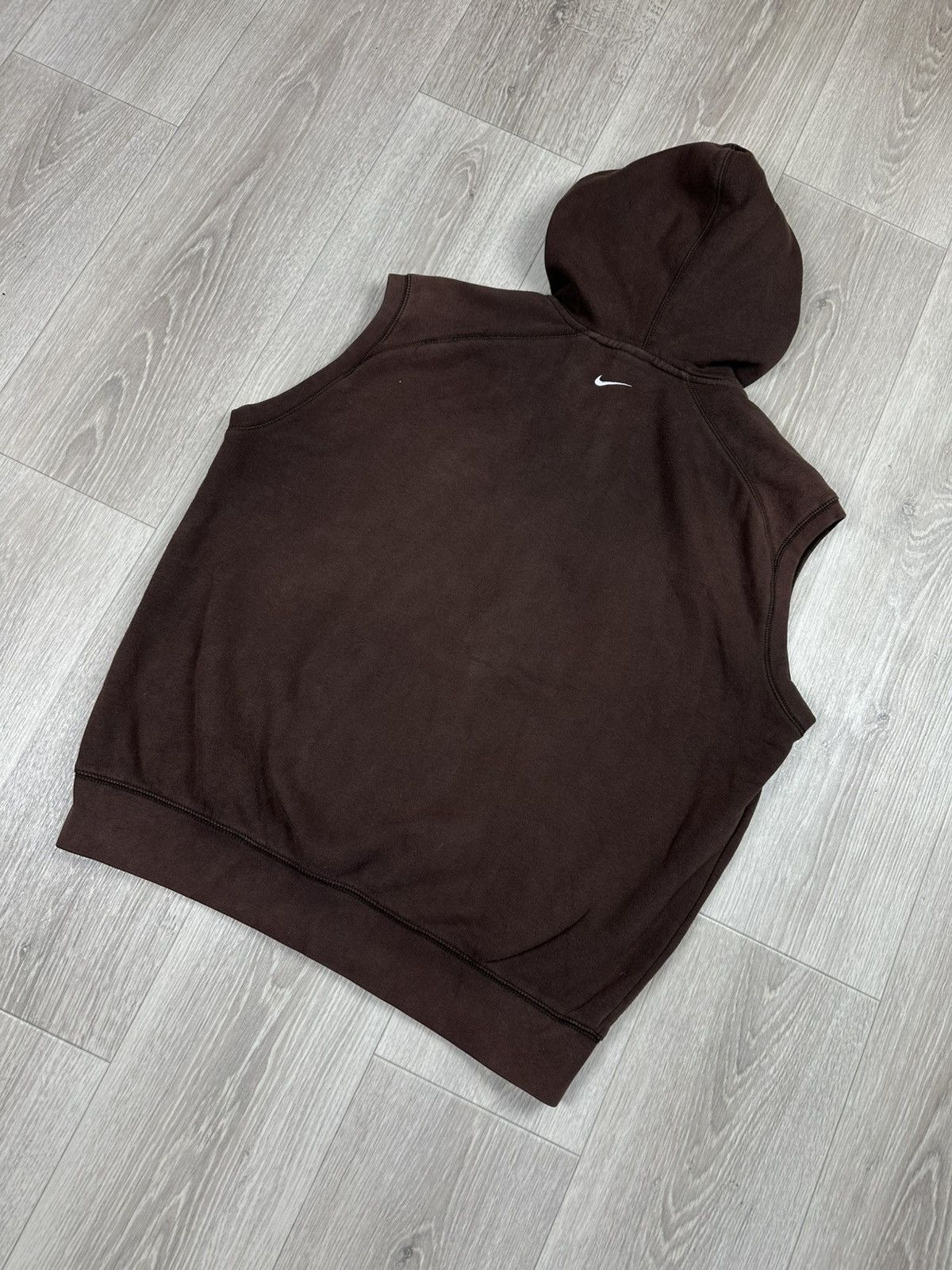 Nike × Vintage Vintage NIKE Hooded Brown Vest Swoosh Drill Size US L / EU 52-54 / 3 - 8 Thumbnail