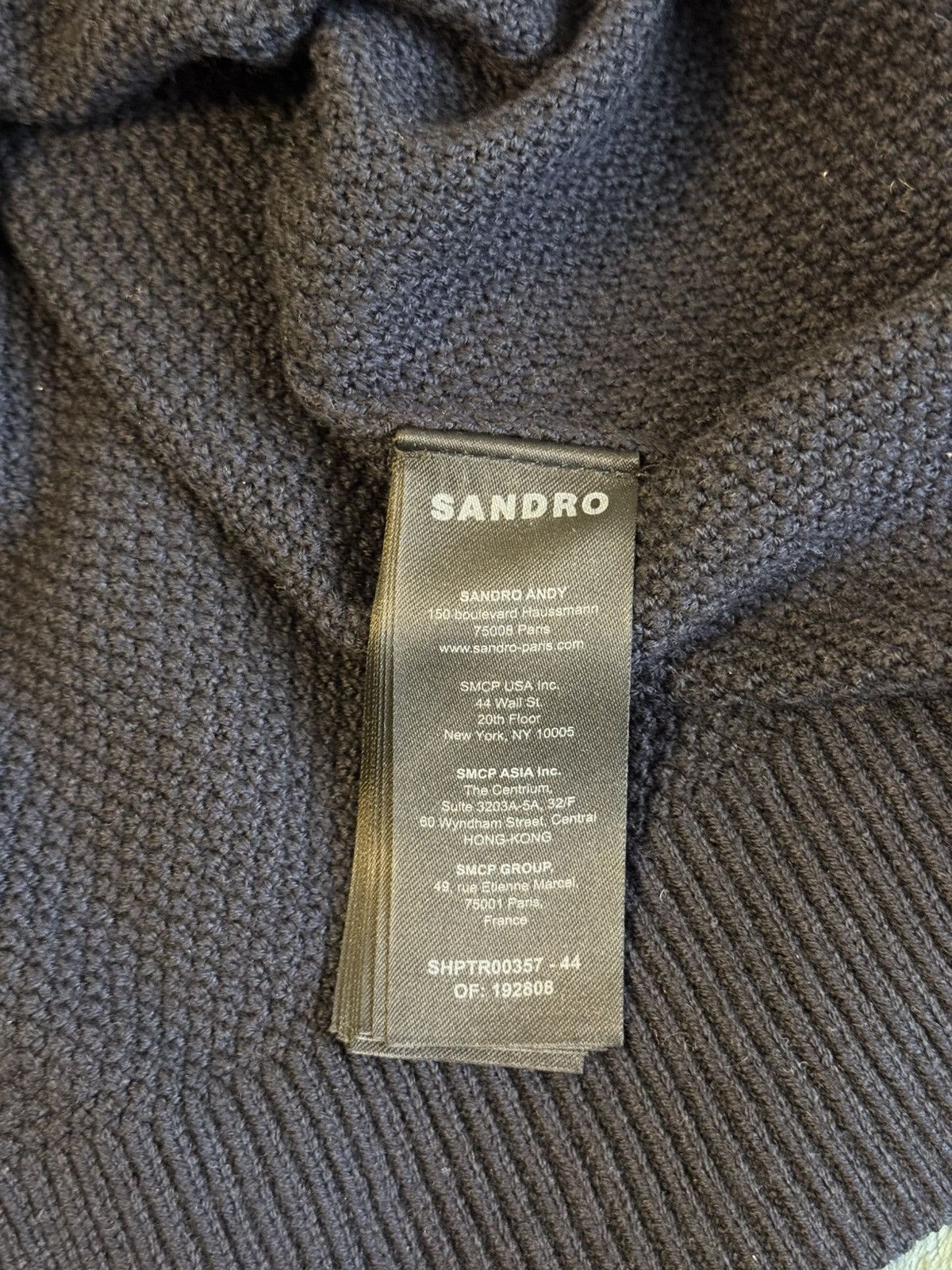 Sandro Sando Paris Men’s Navy Knit Sweater Size US M / EU 48-50 / 2 - 4 Thumbnail
