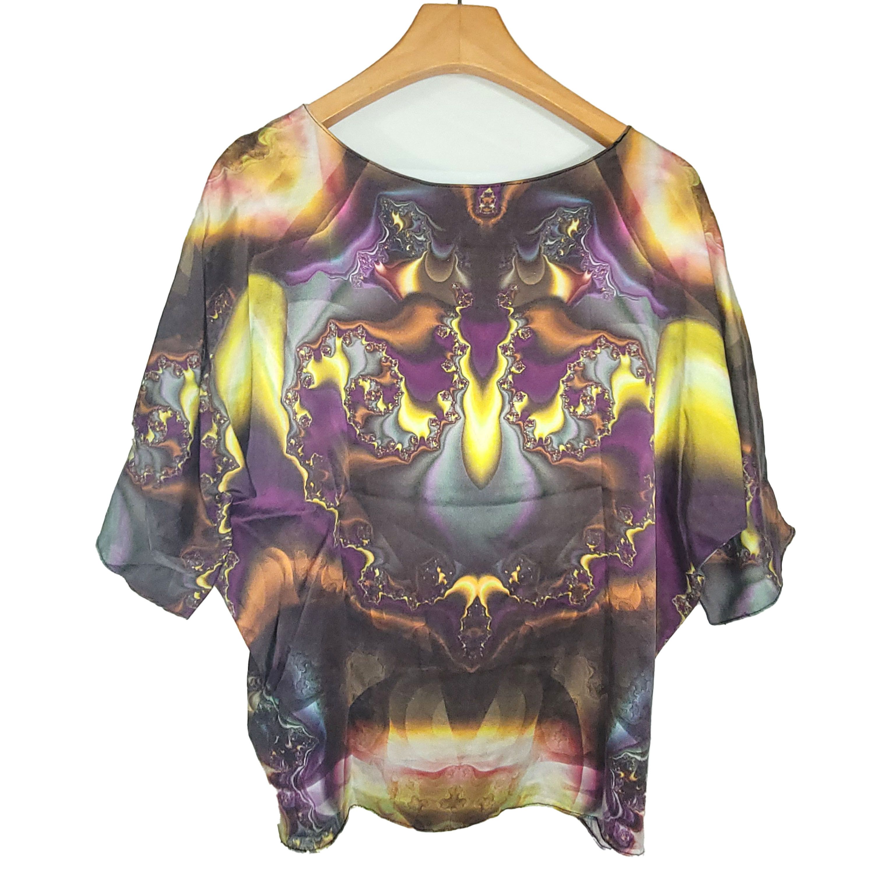 Other Women's Satom Silk Size M Short Sleeve Top T-Shirt SBC496 Size M / US 6-8 / IT 42-44 - 2 Thumbnail