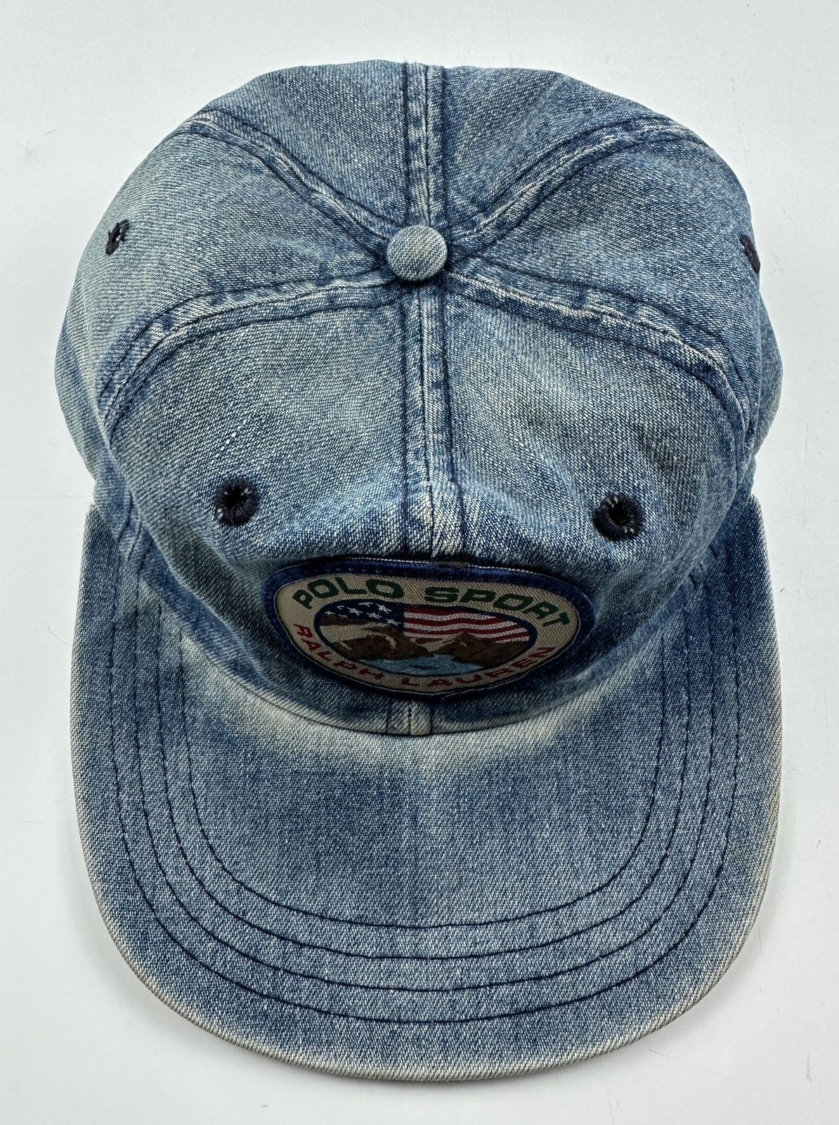 Polo Ralph Lauren VINTAGE 90 s POLO SPORT DENIM CAP HAT Grailed