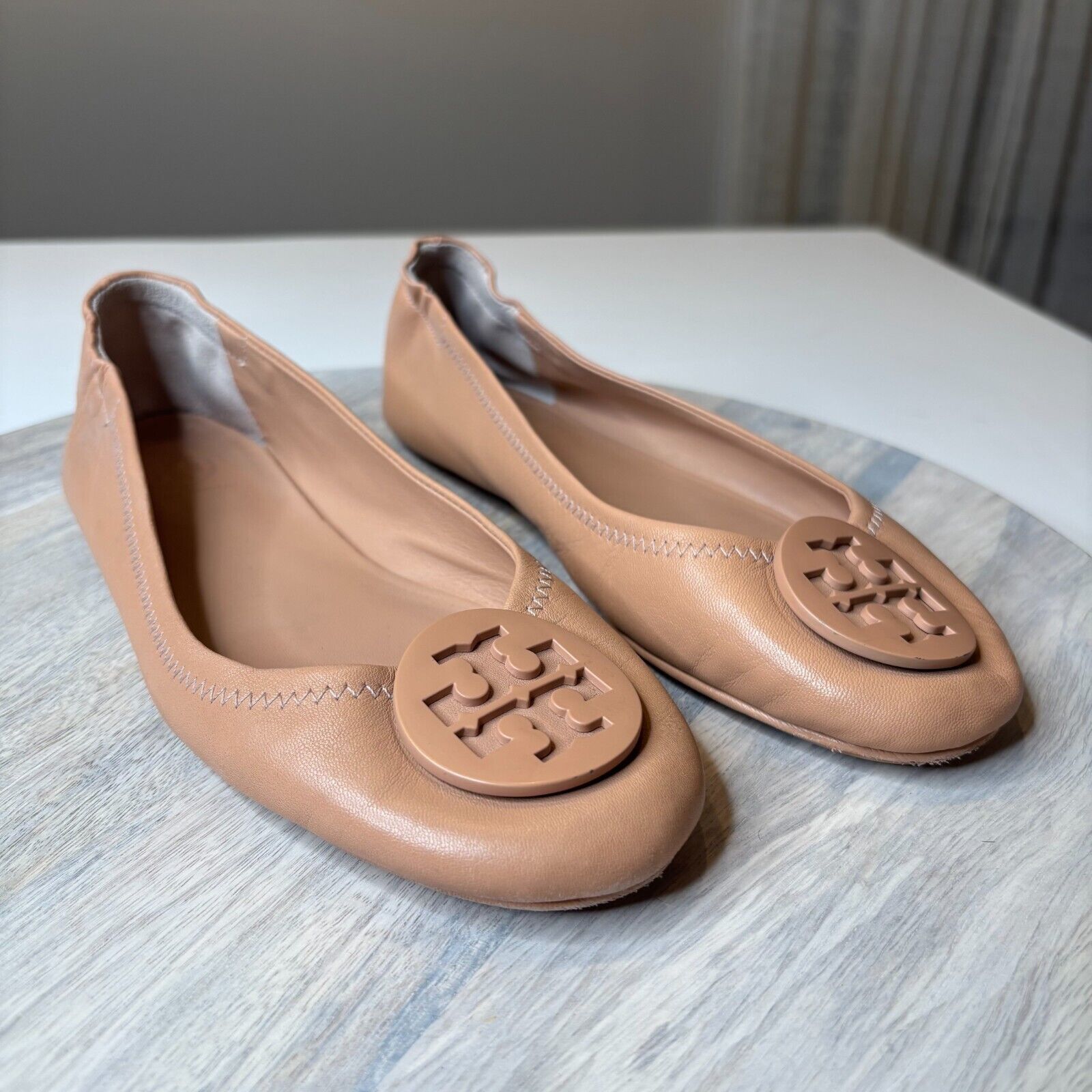 Tory Burch Tory Burch Women's Minnie Travel Tan Leather US Size 7.5 Size US 7.5 / IT 37.5 - 1 Thumbnail
