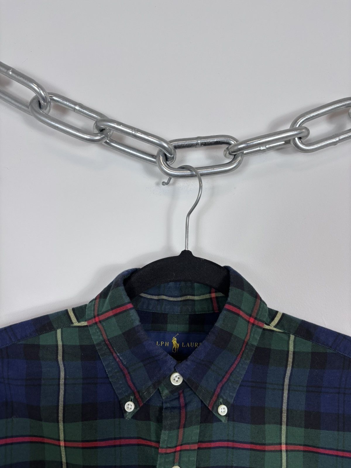 Ralph Lauren Ralph Lauren Men’s Blue Green Tartan Plaid Long Sleeve Shirt Size US XS / EU 42 / 0 - 4 Thumbnail