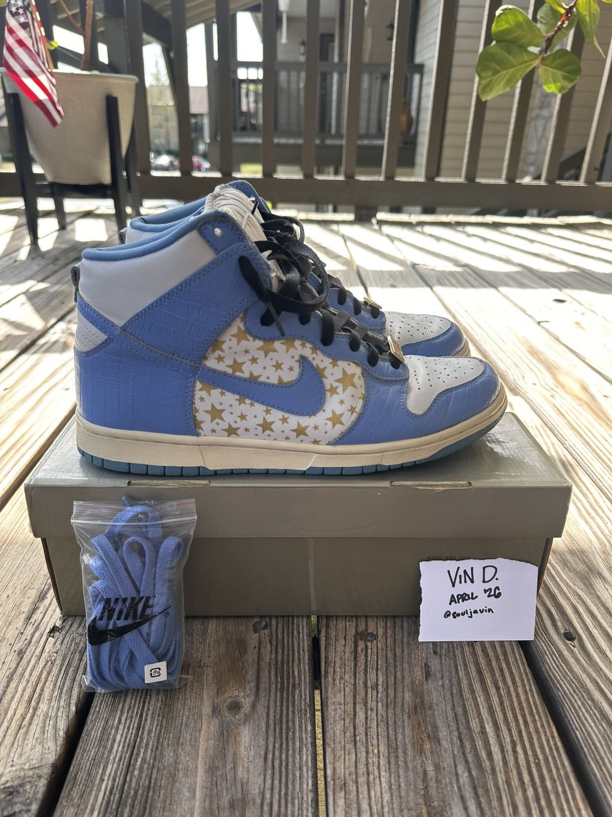 Nike × Supreme 2003 Dunk High SB “Blue Stars” Size 10.5 Size US 10.5 / EU 43-44 - 1 Thumbnail