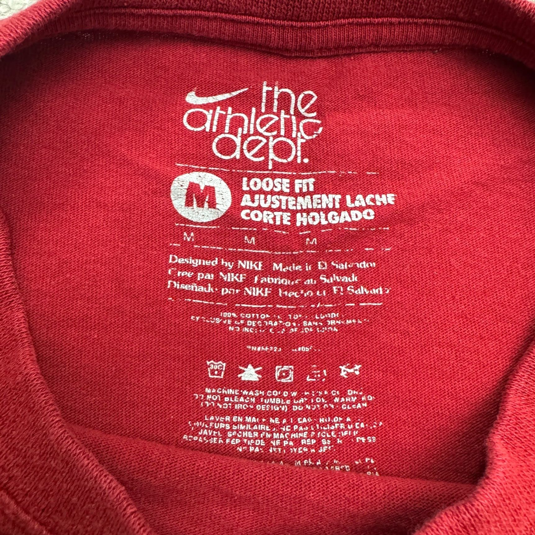 Nike VINTAGE Nike Athletic Dept T-Shirt Shirt Men M Red 90s Swoosh Logo Athletic Fit Short Sleeve Casual Mens Size US M / EU 48-50 / 2 - 5 Thumbnail