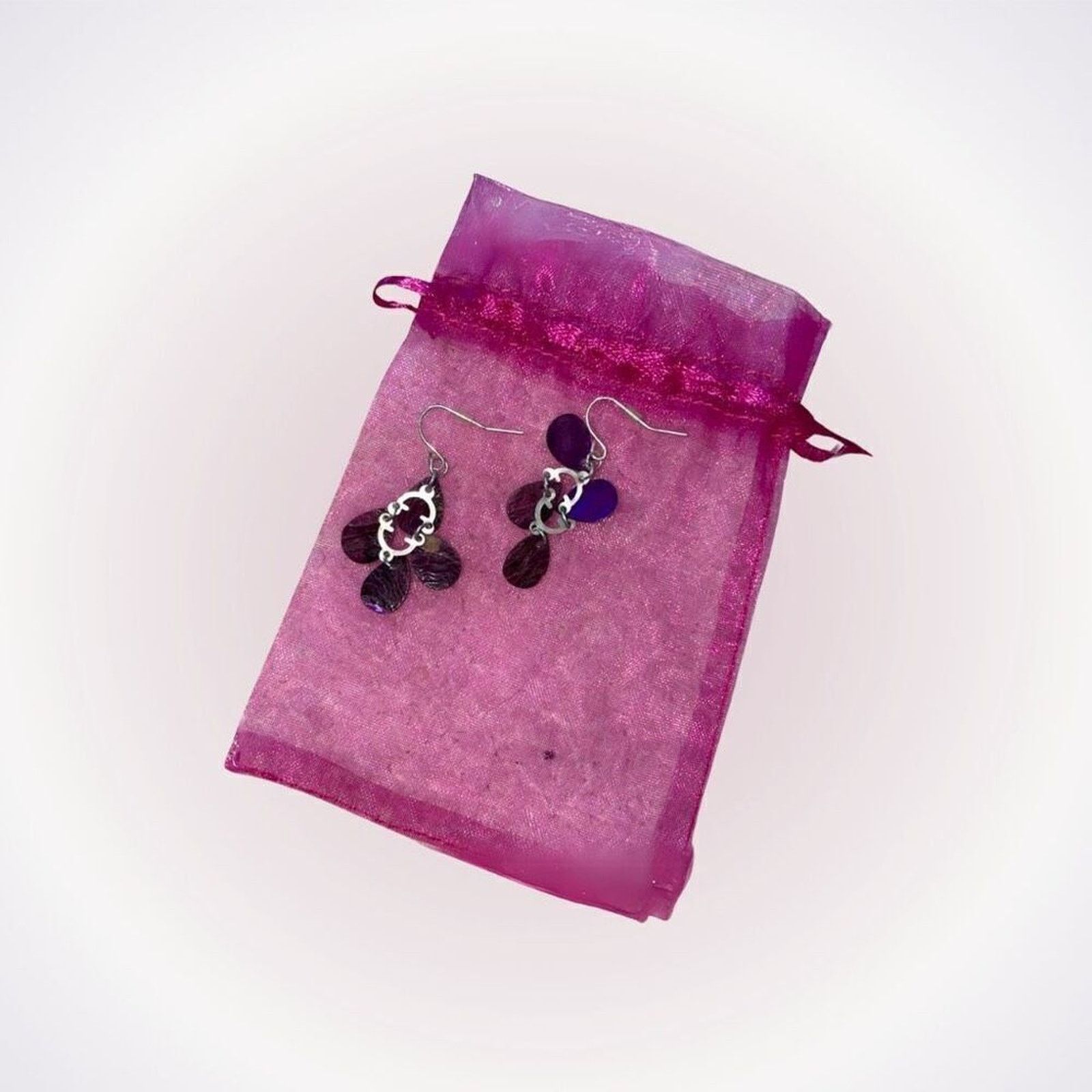 Other Dark Purple and Silver Multi-Pendant Drop Earrings | Sz OS Size ONE SIZE - 1 Thumbnail
