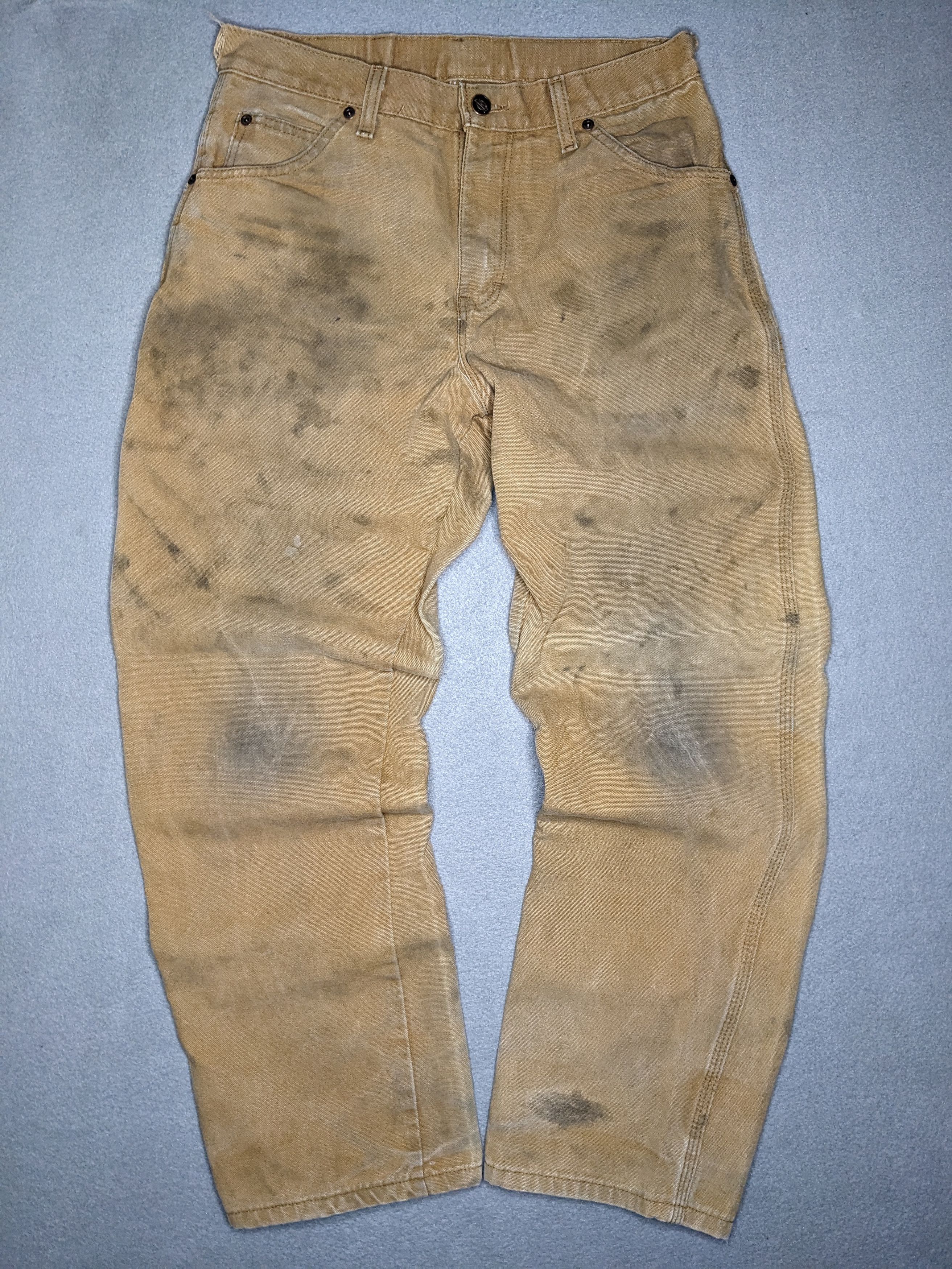 Dickies Dickies Carpenter Pants 30x30 Canvas Beige Distressed Faded Size US 30 / EU 46 - 1 Thumbnail