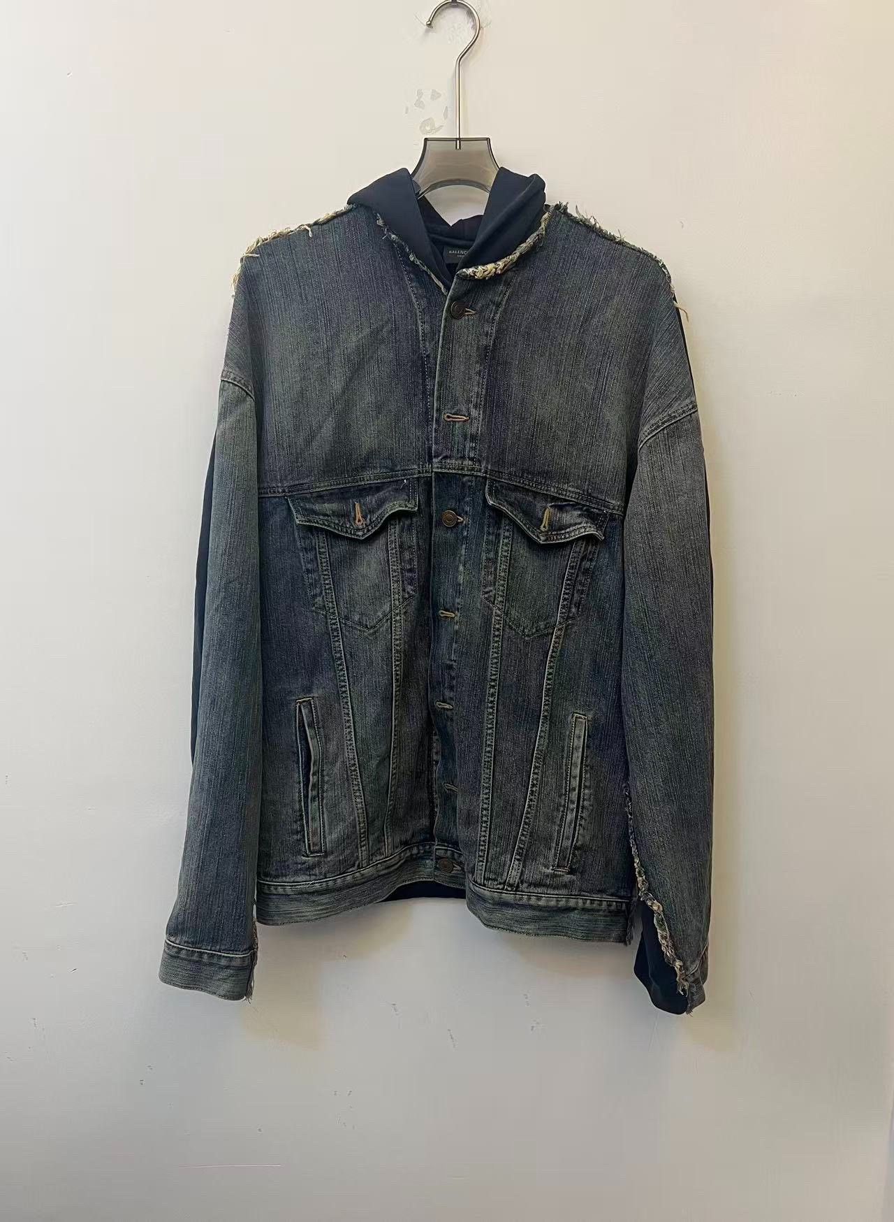 Balenciaga Balenciaga Layered Hooded Denim Jacket Size 1 Size US S / EU 44-46 / 1 - 1 Thumbnail