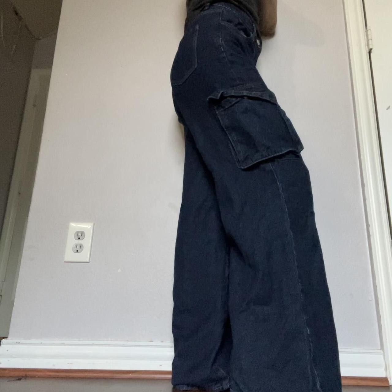 Pacsun pacsun dark wash wide-leg cargo jeans Size 25" / US 0 / IT 36 - 2 Thumbnail