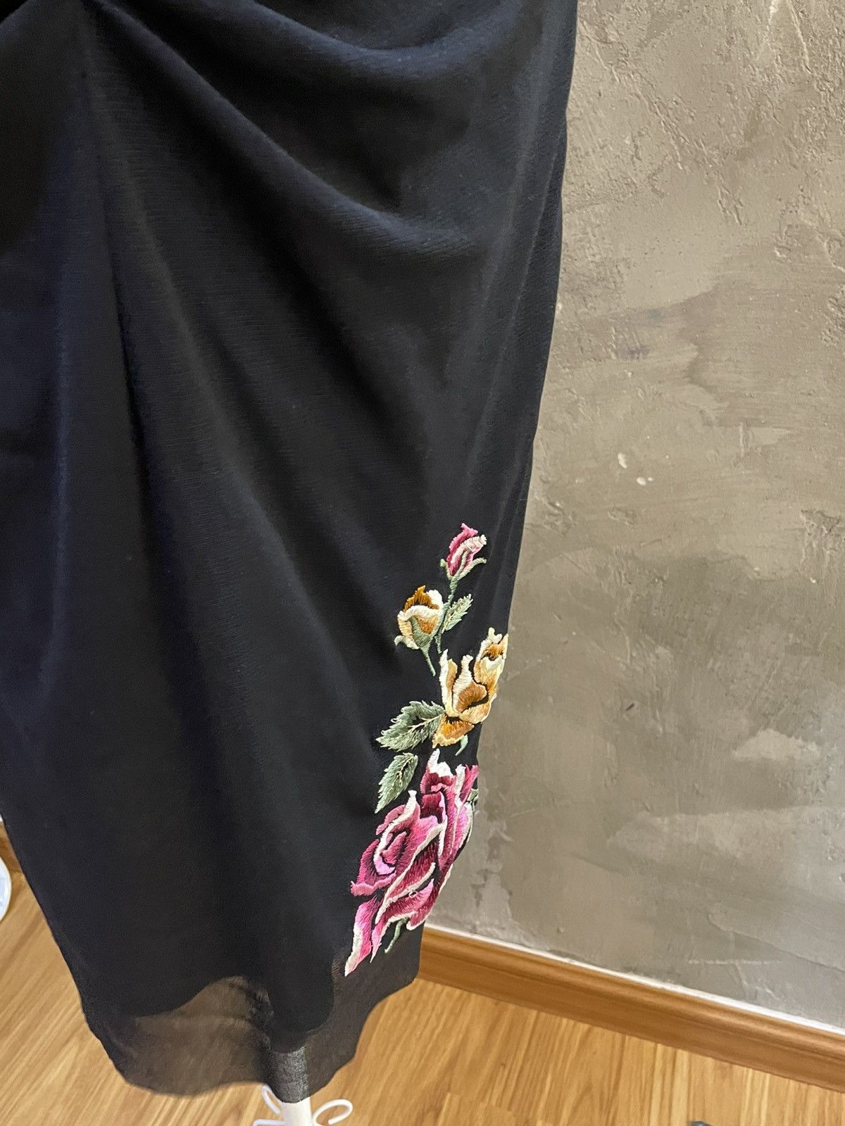 Vivienne Tam SS98 Vivienne Tam Flower Embroidery Layered Black Dress Size XS / US 0-2 / IT 36-38 - 8 Thumbnail