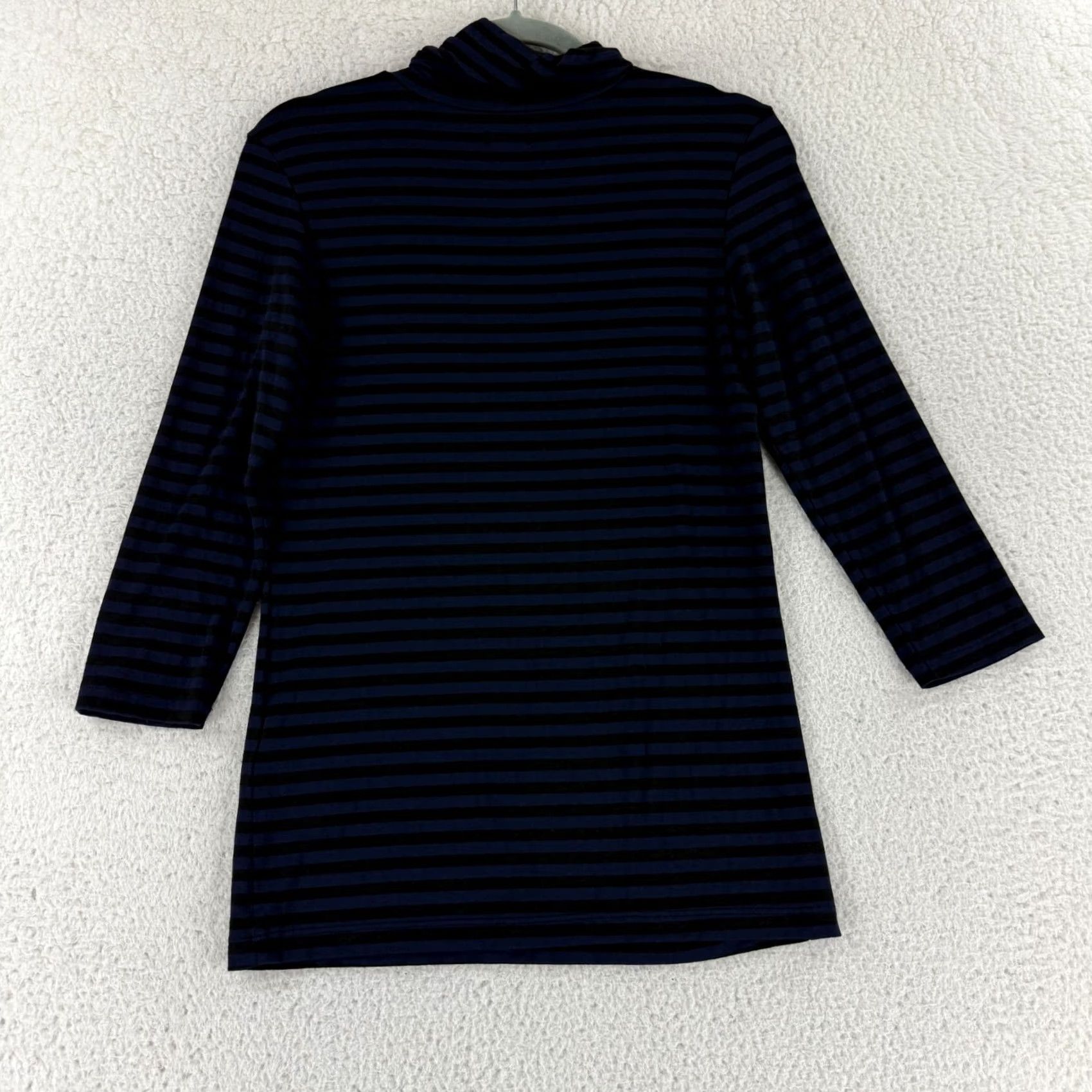 L'AGENCE L'Agence Aja Turtleneck Shirt Womens Small Blue Black Striped 3/4 Sleeve Casual Size S / US 4 / IT 40 - 7 Thumbnail