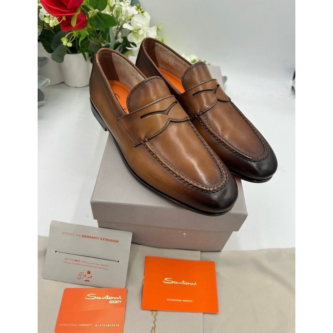 Santoni Men's Santoni Carlo soft furnished penny loafers size 8 US Size US 8 / EU 41 - 8 Thumbnail