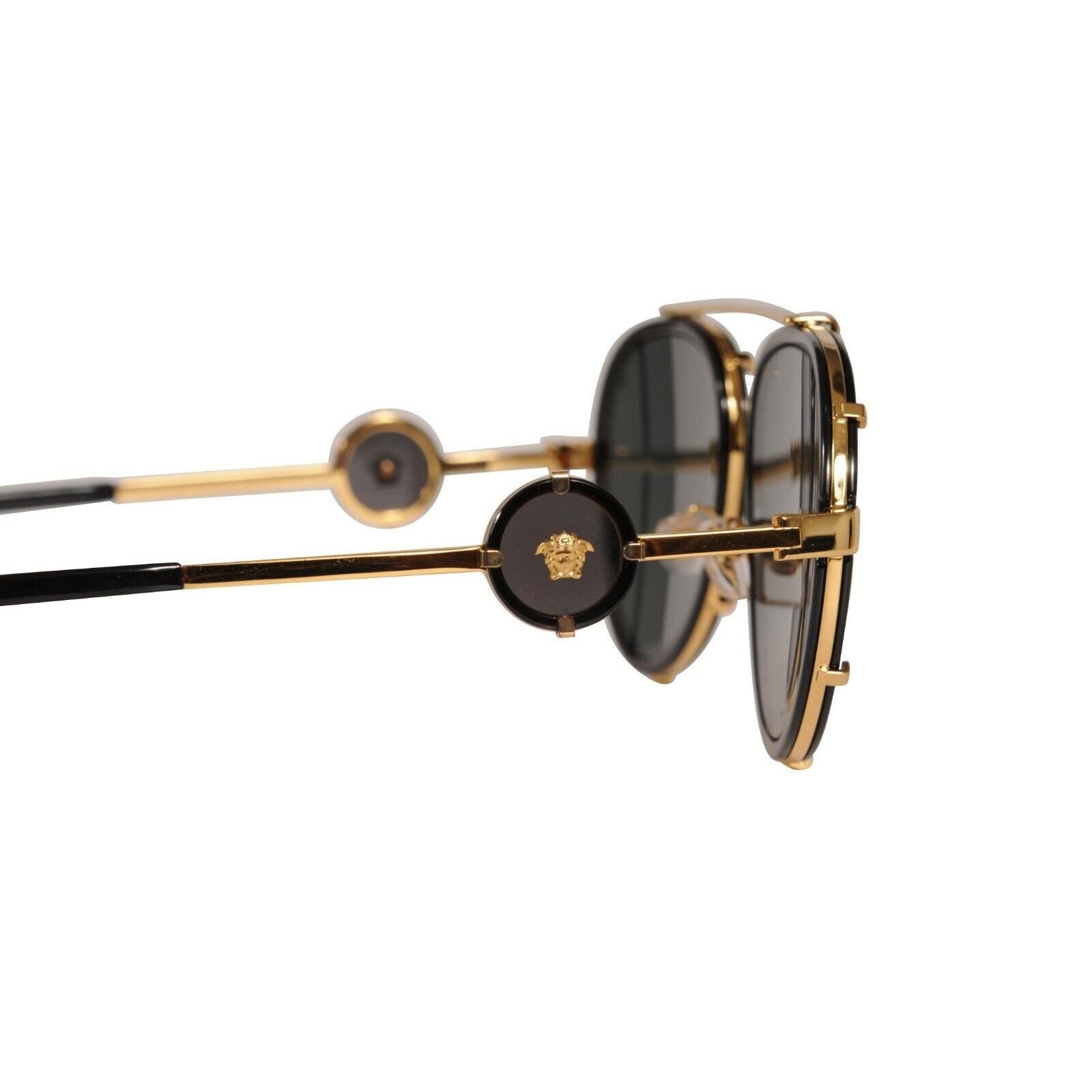 Versace Aviator Sunglasses Model 2232 Black Gold Size ONE SIZE - 5 Thumbnail